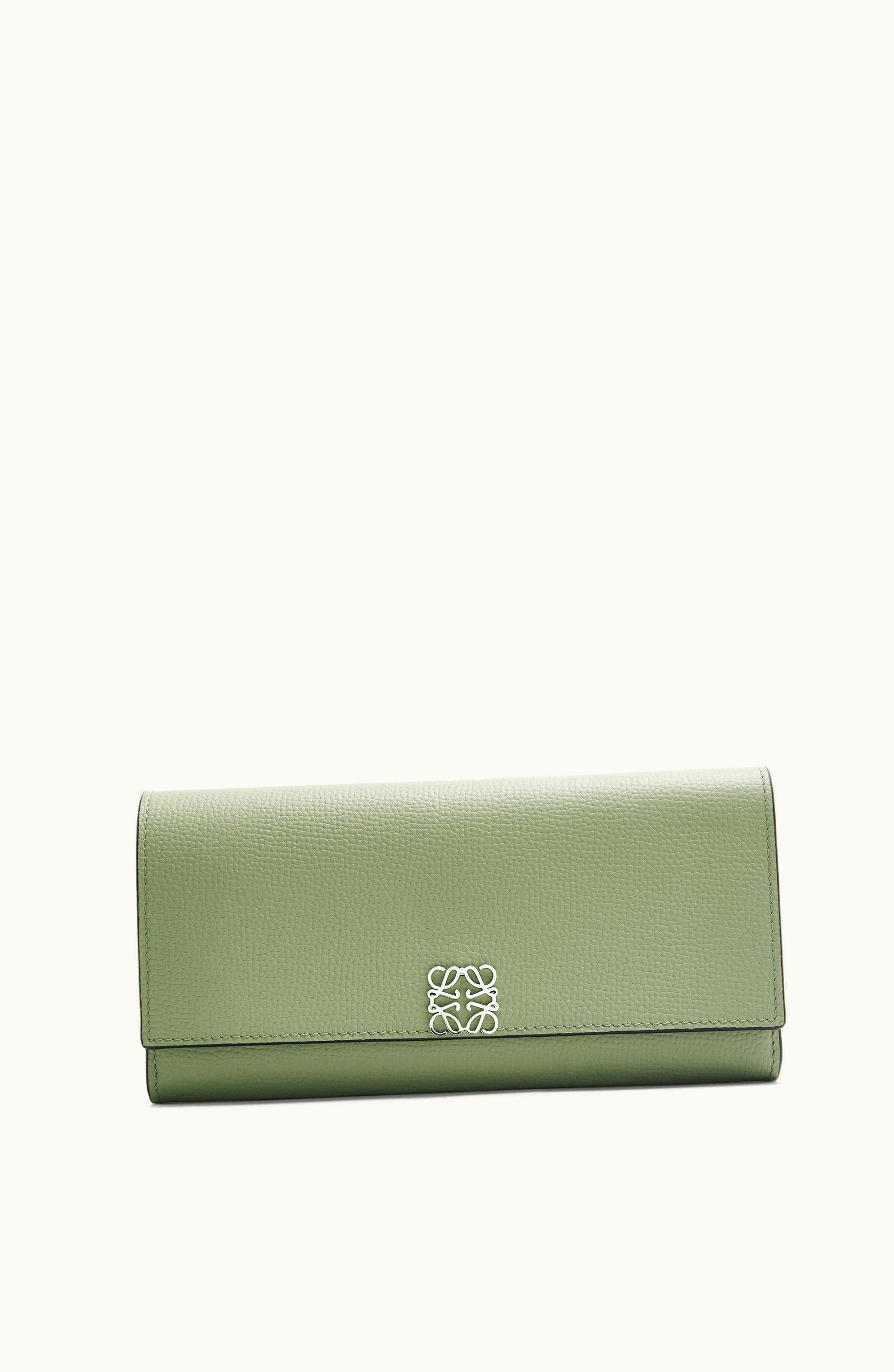 Loewe Loewe Anagram Continental Wallet In Pebble Grain Calfskin Rosemary
