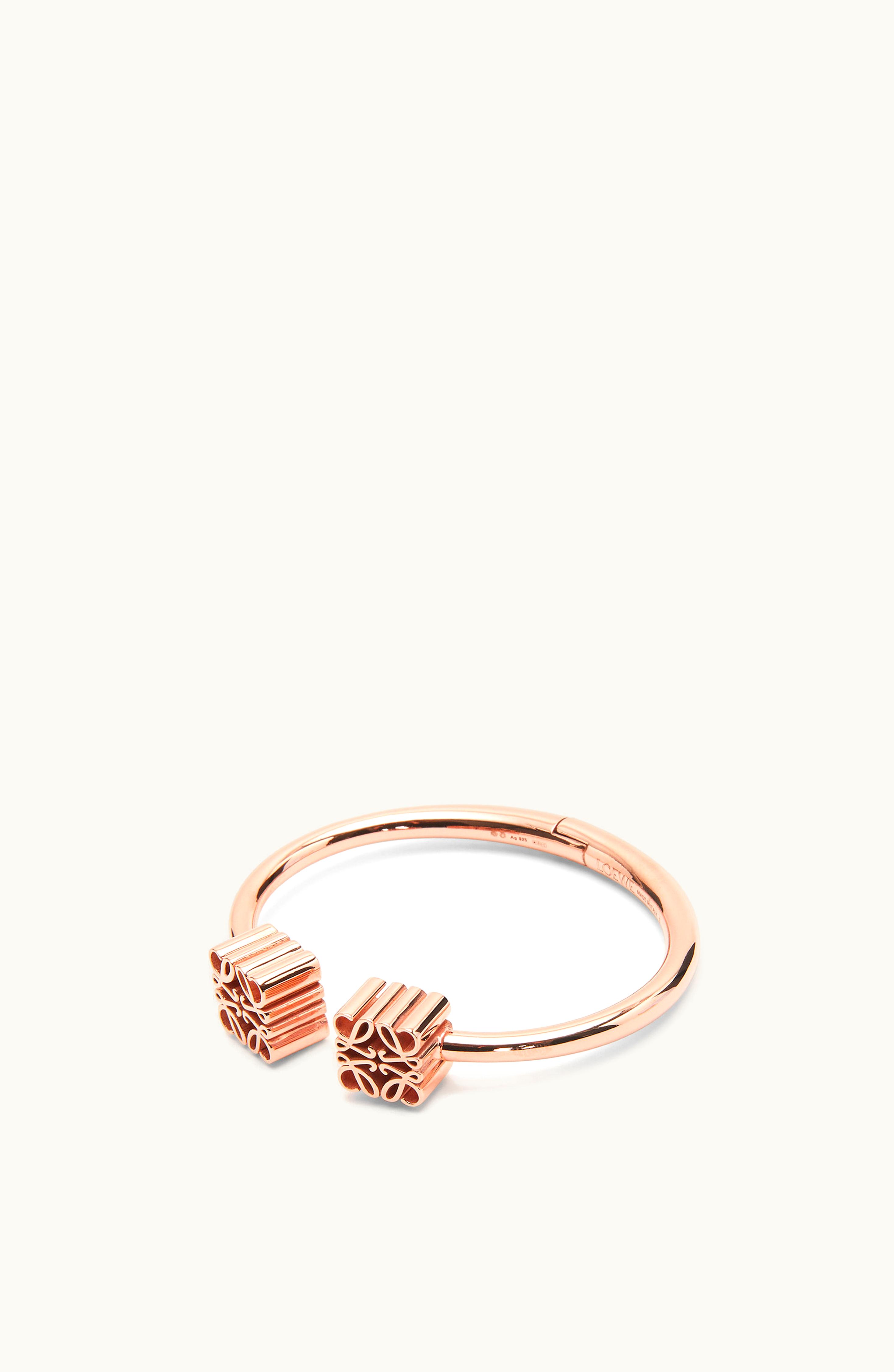 Loewe Loewe Anagram Cuff In Sterling Silver Rose Gold