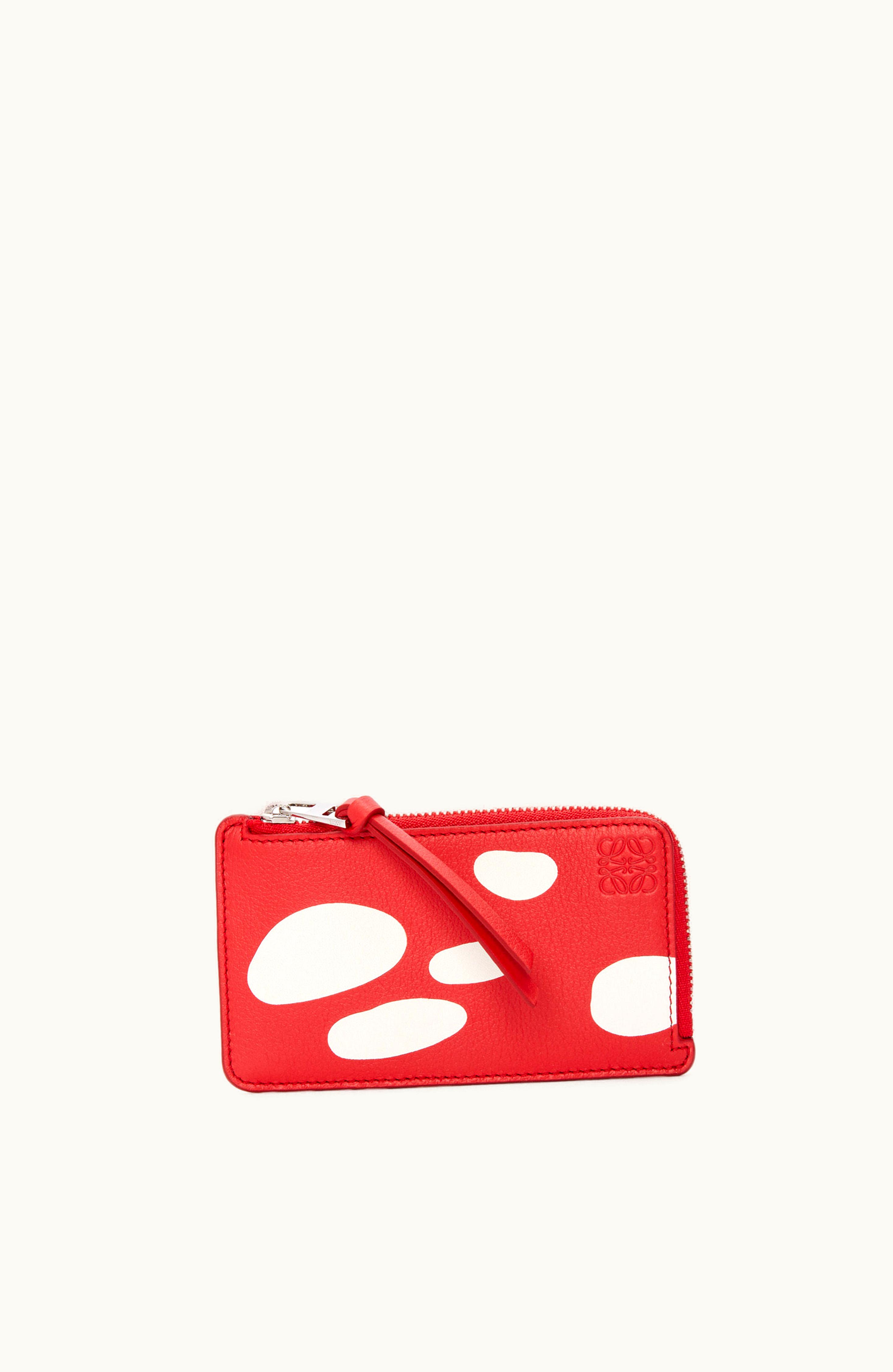 Loewe Loewe Mushroom Coin Cardholder In Classic Calfskin Dark Red