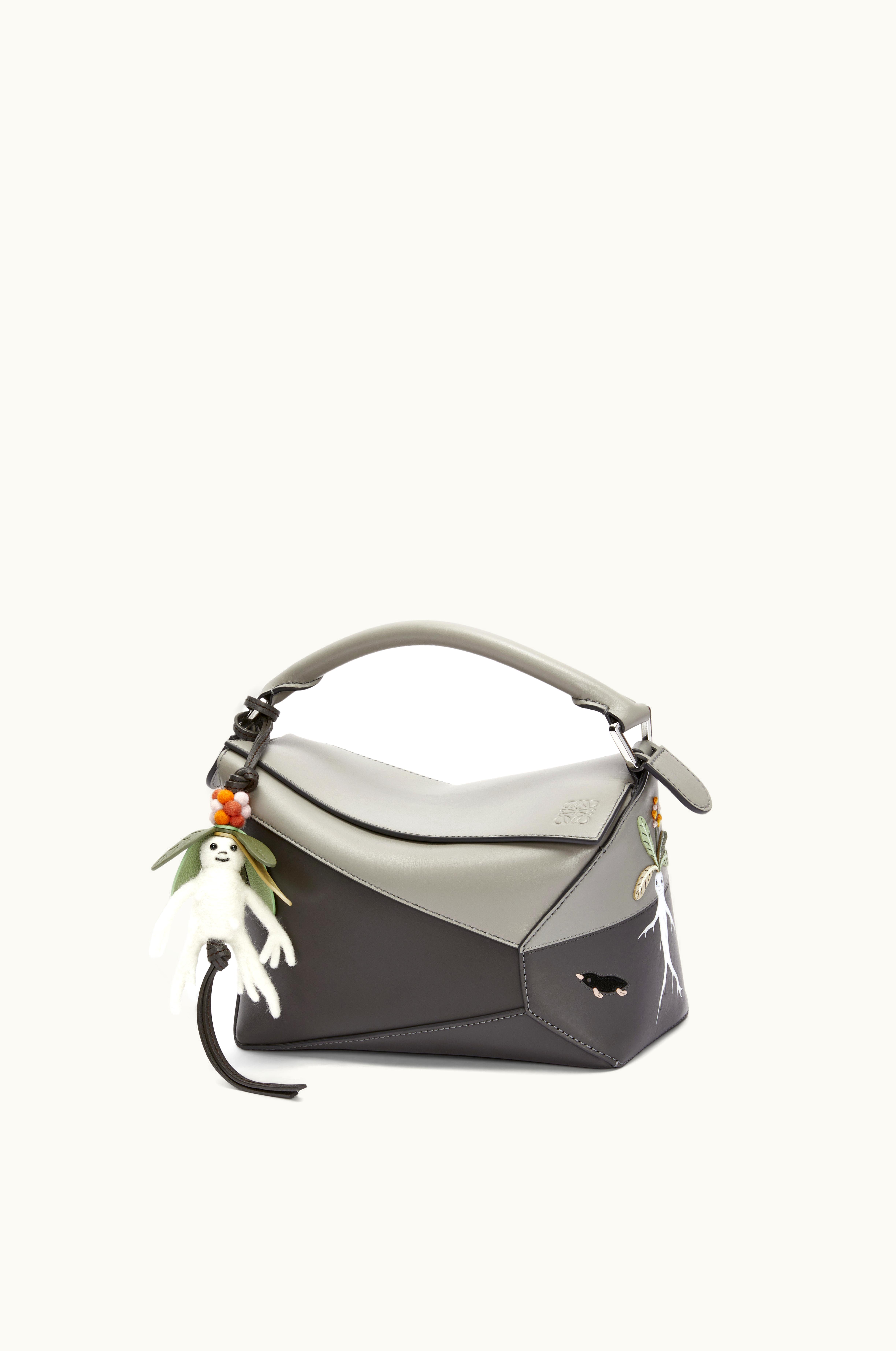 Loewe Loewe Mandragora Small Puzzle Bag In Satin Calfskin & Mandragora Charm
