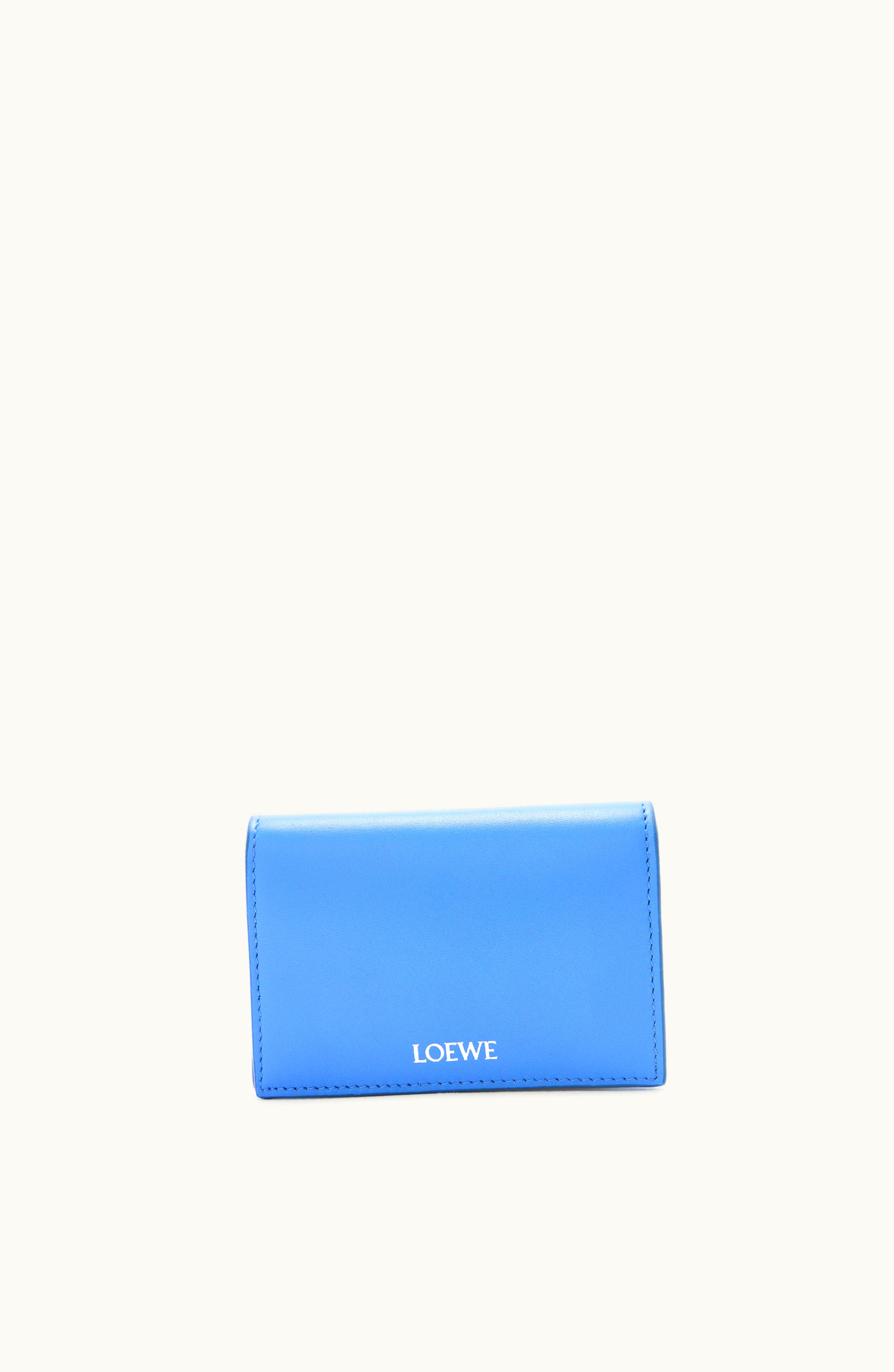 Loewe Loewe Slim Bifold Cardholder In Shiny Nappa Calfskin Seaside Blue