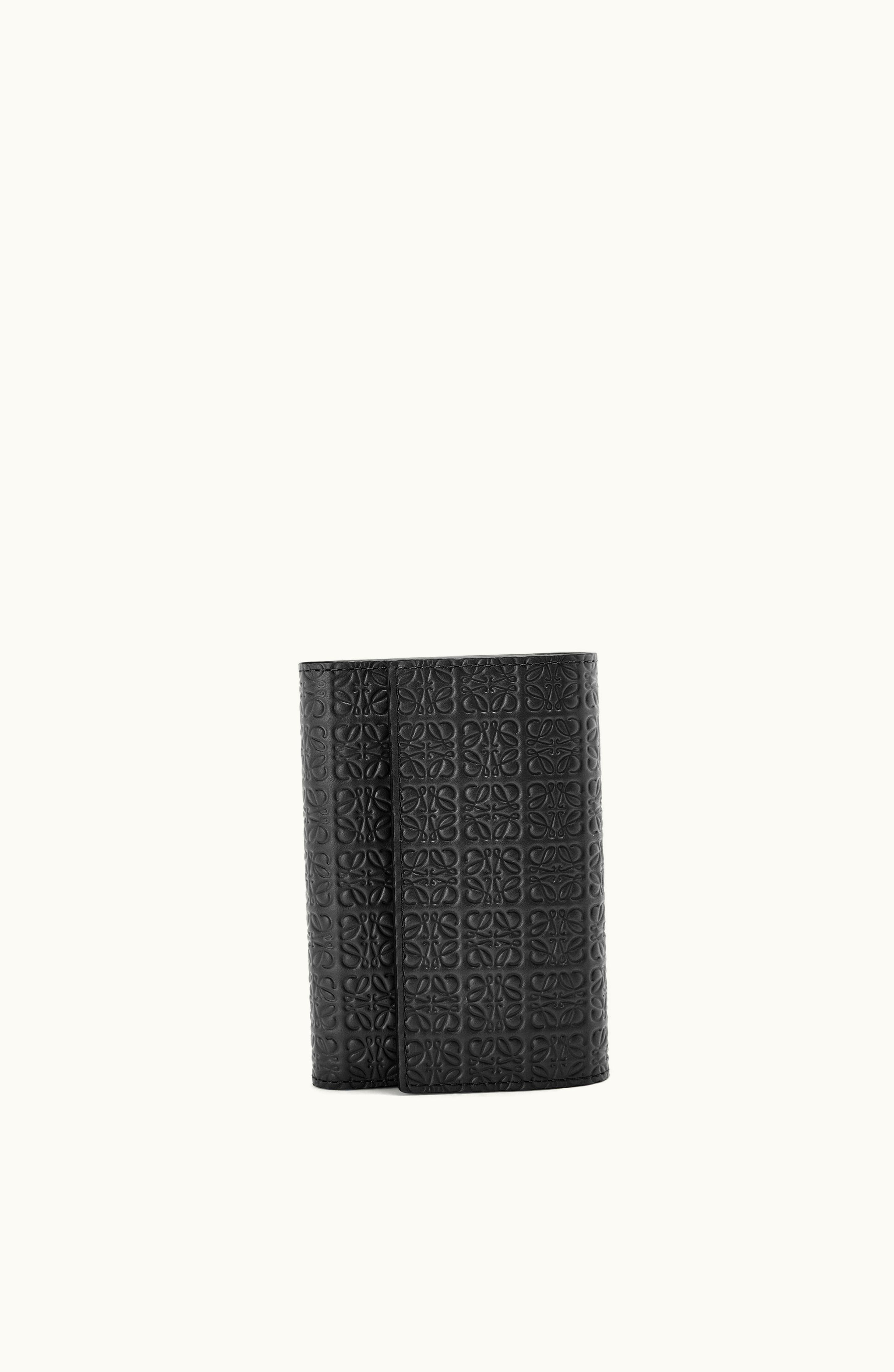 Loewe Loewe Repeat Small Vertical Wallet In Embossed Silk Calfskin Black