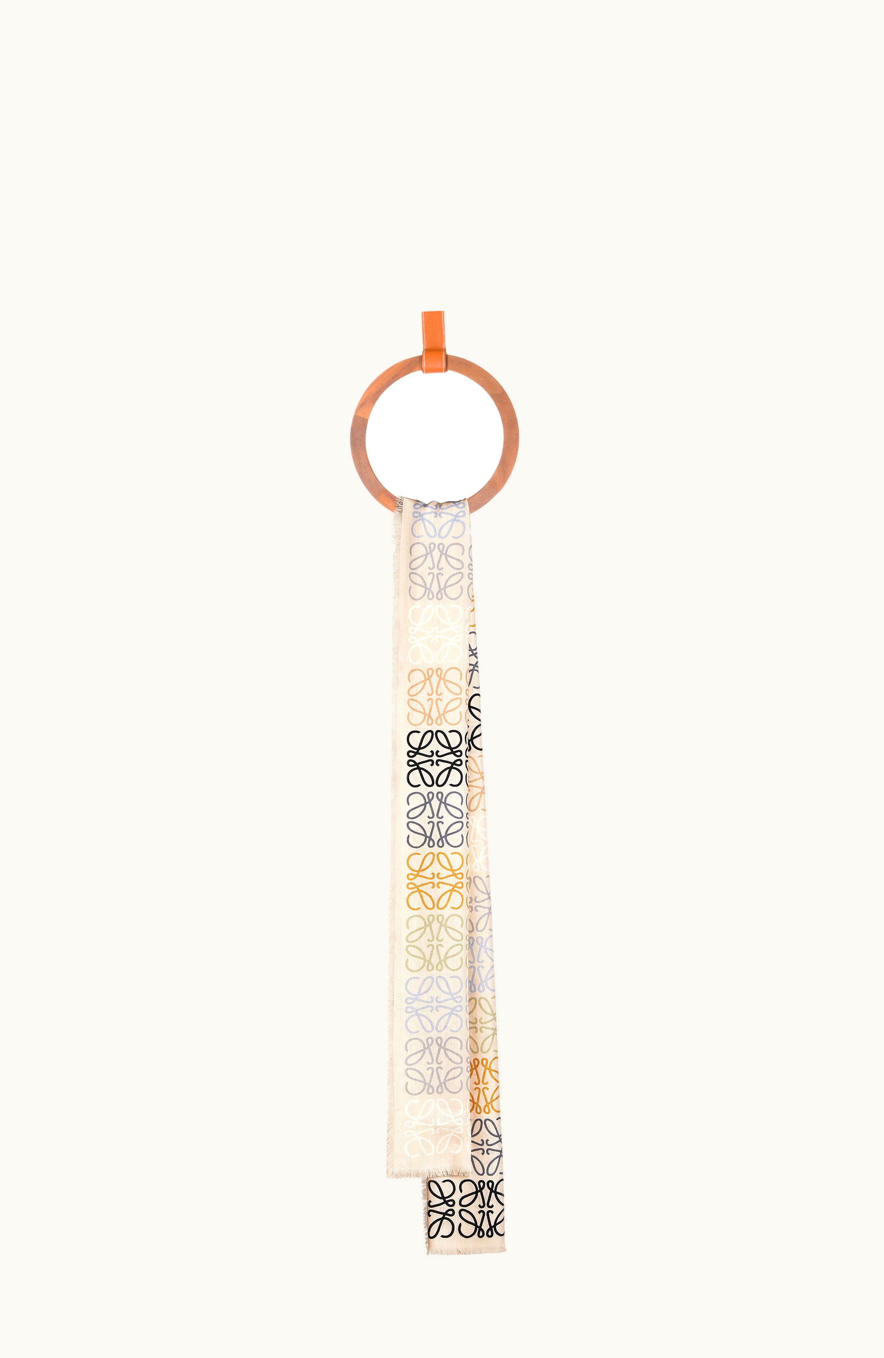 Loewe Loewe Anagram Scarf In Wool, Silk And Cashmere Multicolor / Caramel