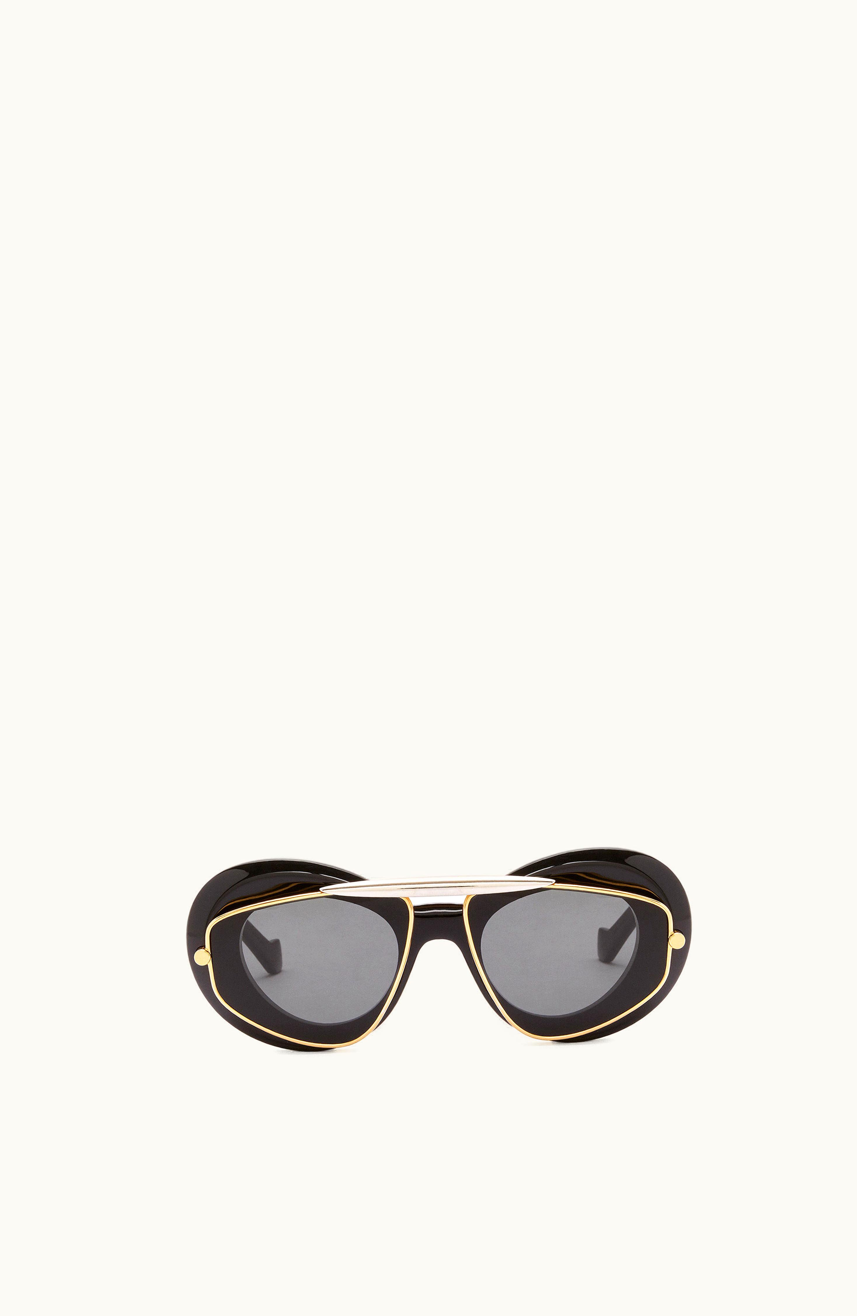 Loewe Loewe Wing Double Frame Sunglasses In Acetate And Metal Shiny Black