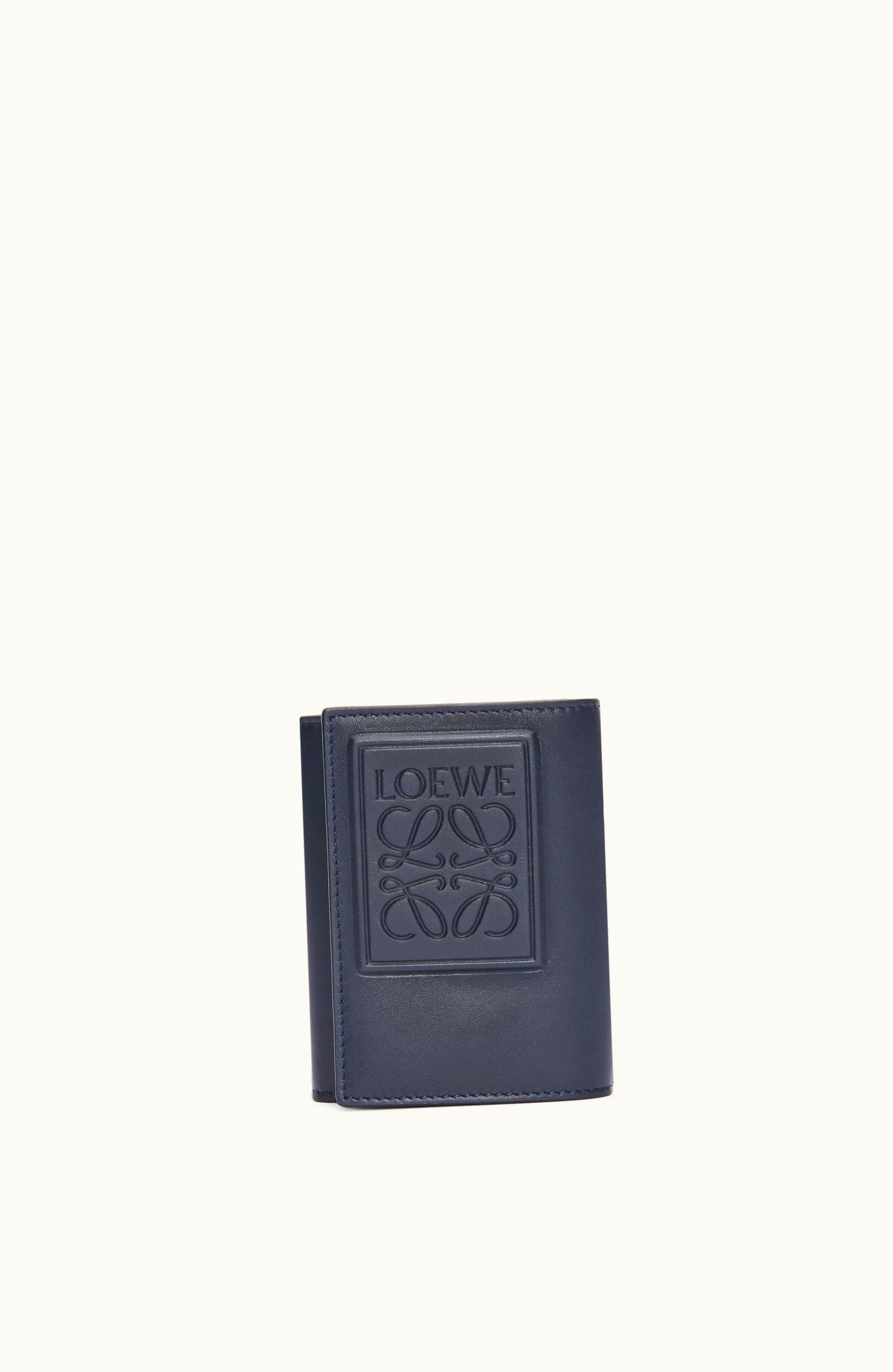 Loewe Loewe Trifold Wallet In Satin Calfskin Deep Navy