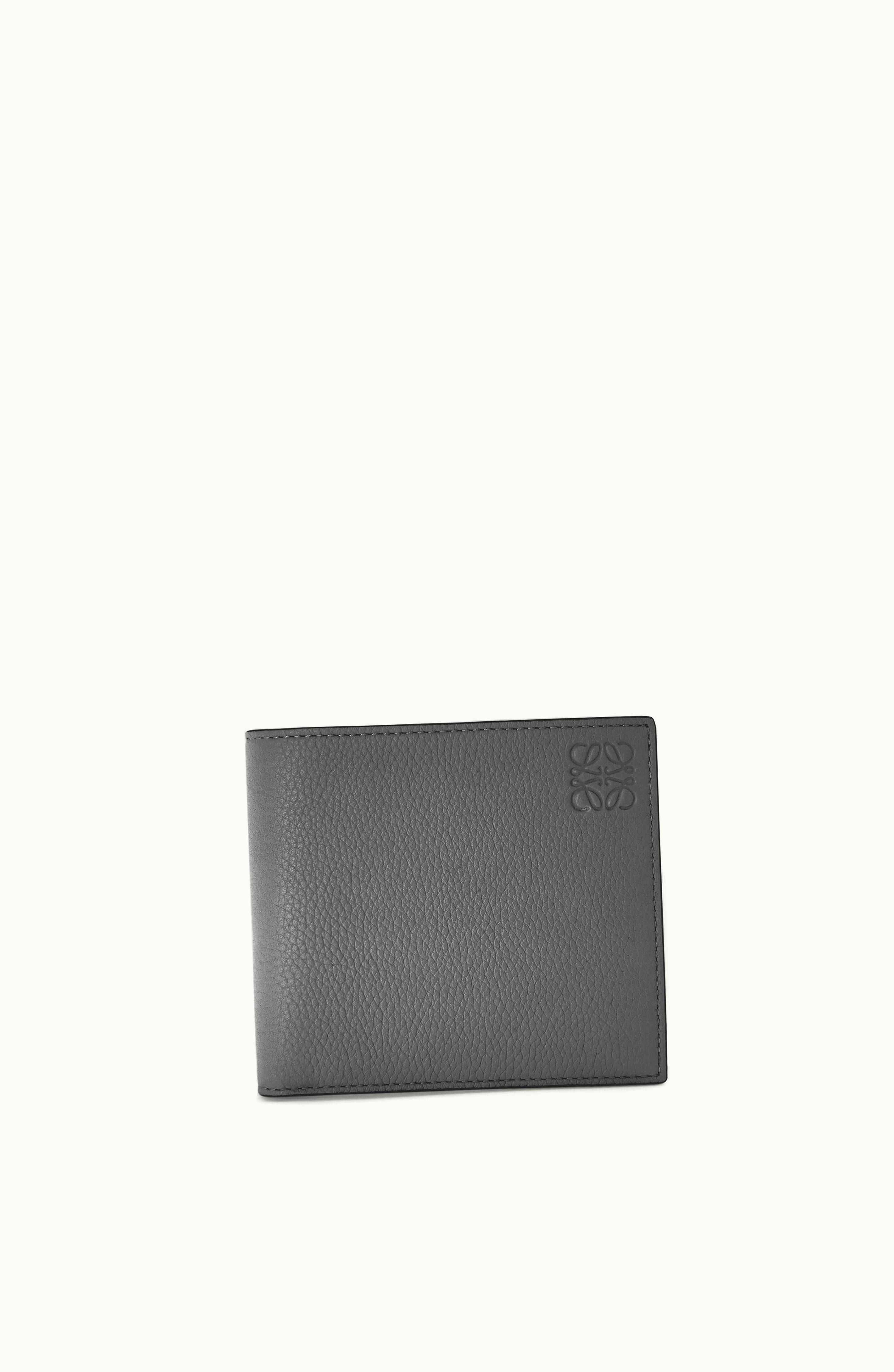 Loewe Loewe Bifold Wallet In Soft Grained Calfskin Anthracite