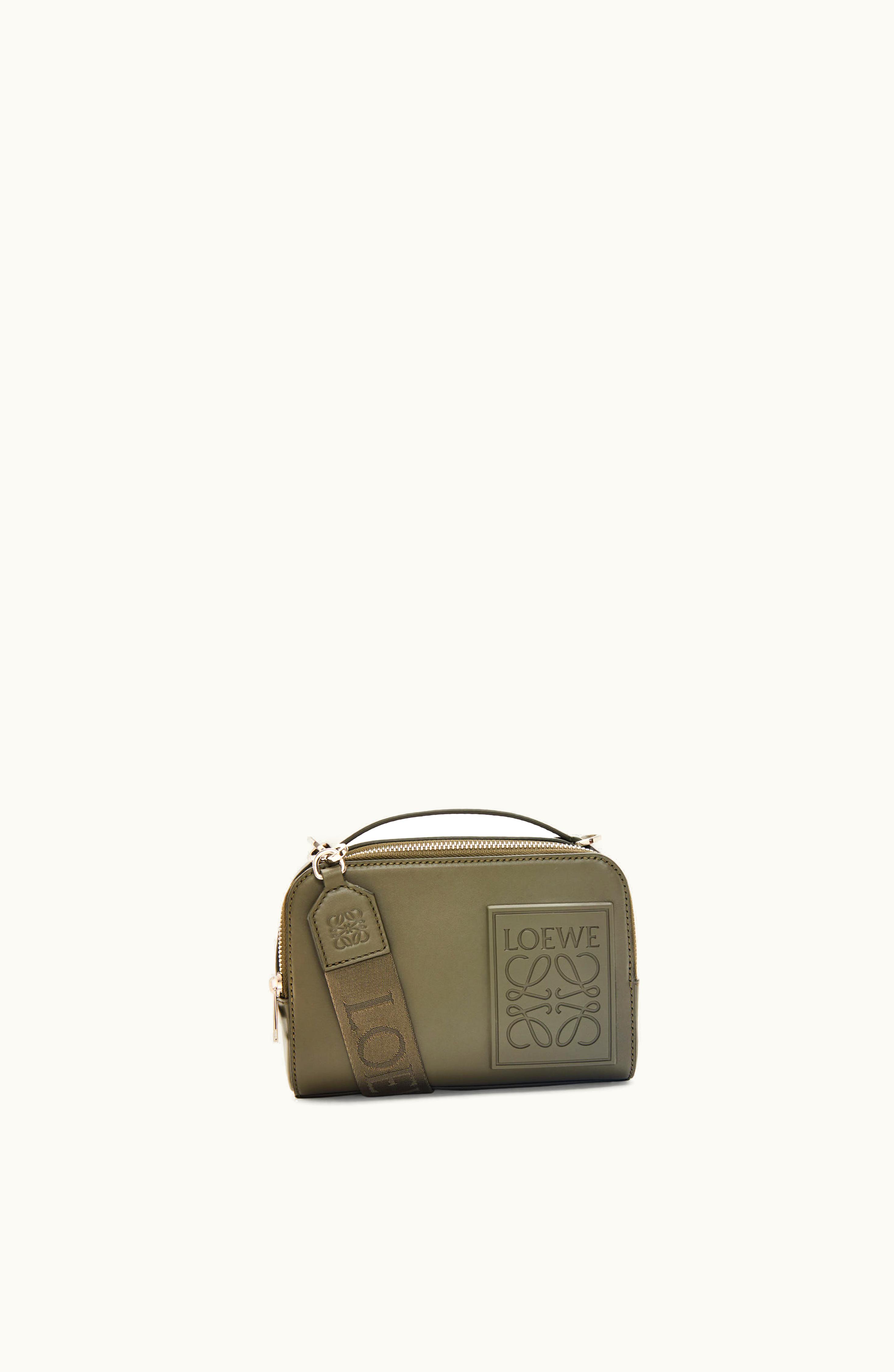 Loewe Loewe Mini Camera Crossbody Bag In Satin Calfskin Khaki Green