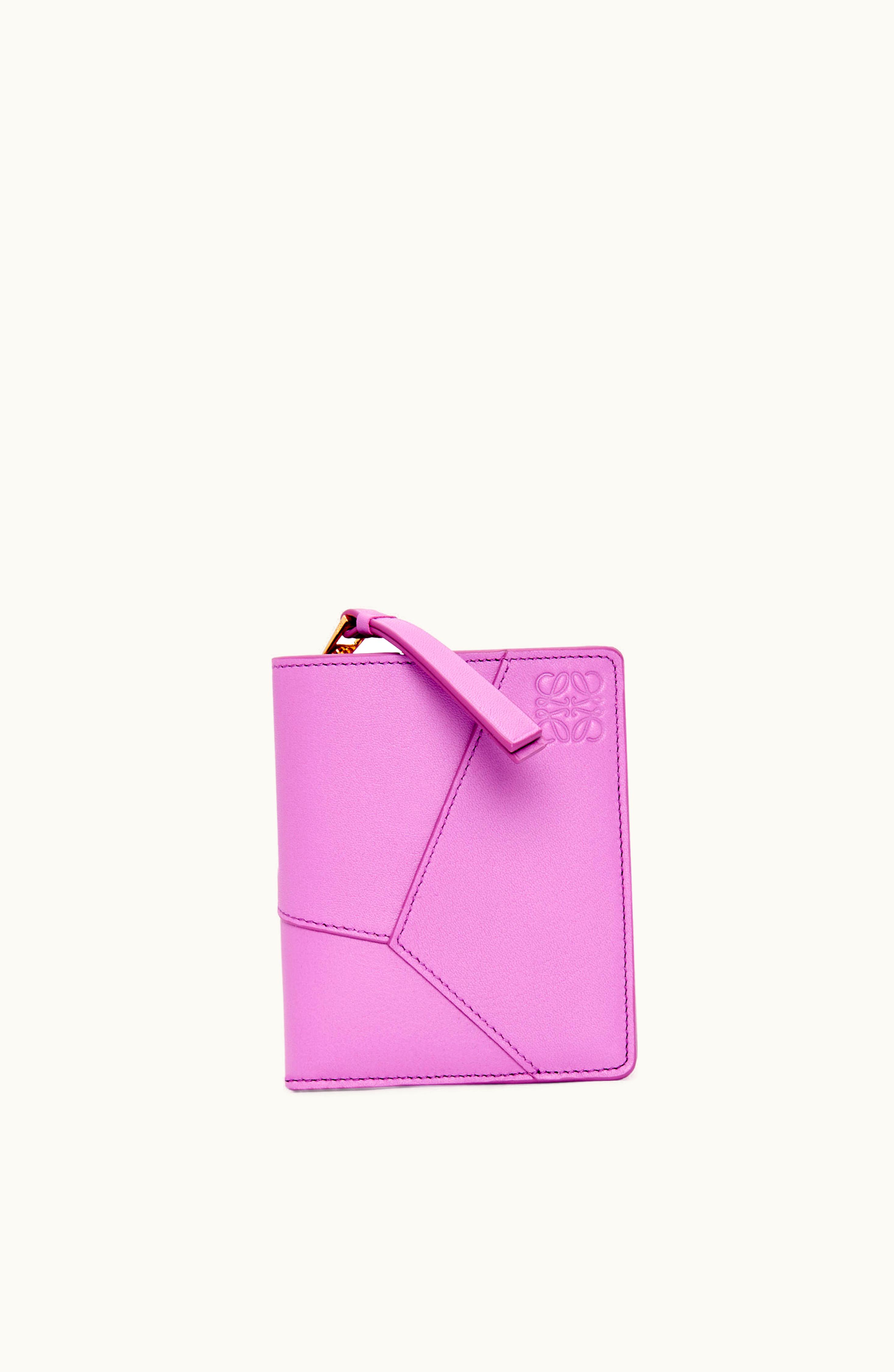 Loewe Loewe Puzzle Compact Zip Wallet In Classic Calfskin Rockrose