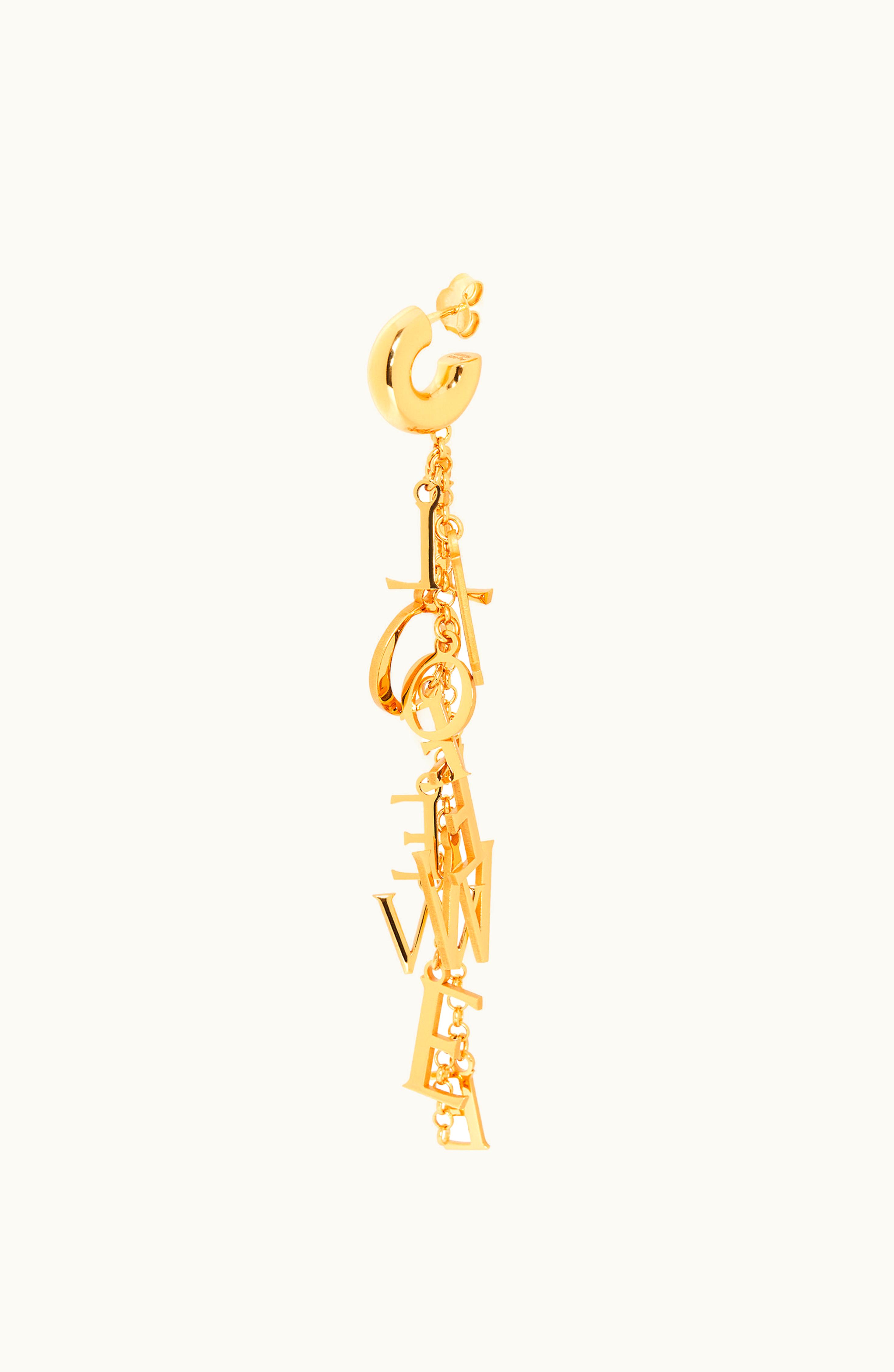 Loewe Loewe Long Single Earring In Sterling Silver Gold