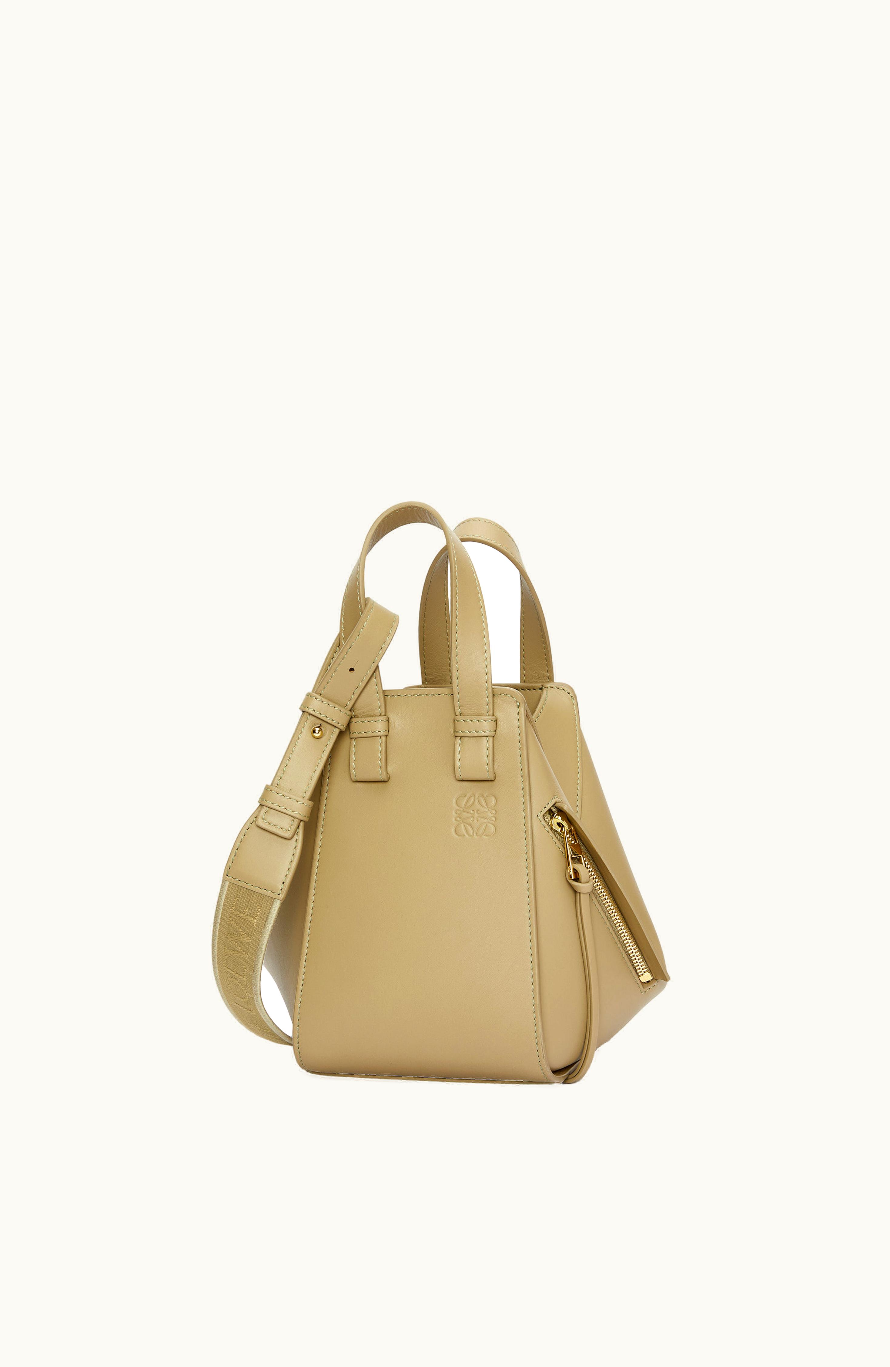 Loewe Loewe Compact Hammock Bag In Satin Calfskin Clay Green