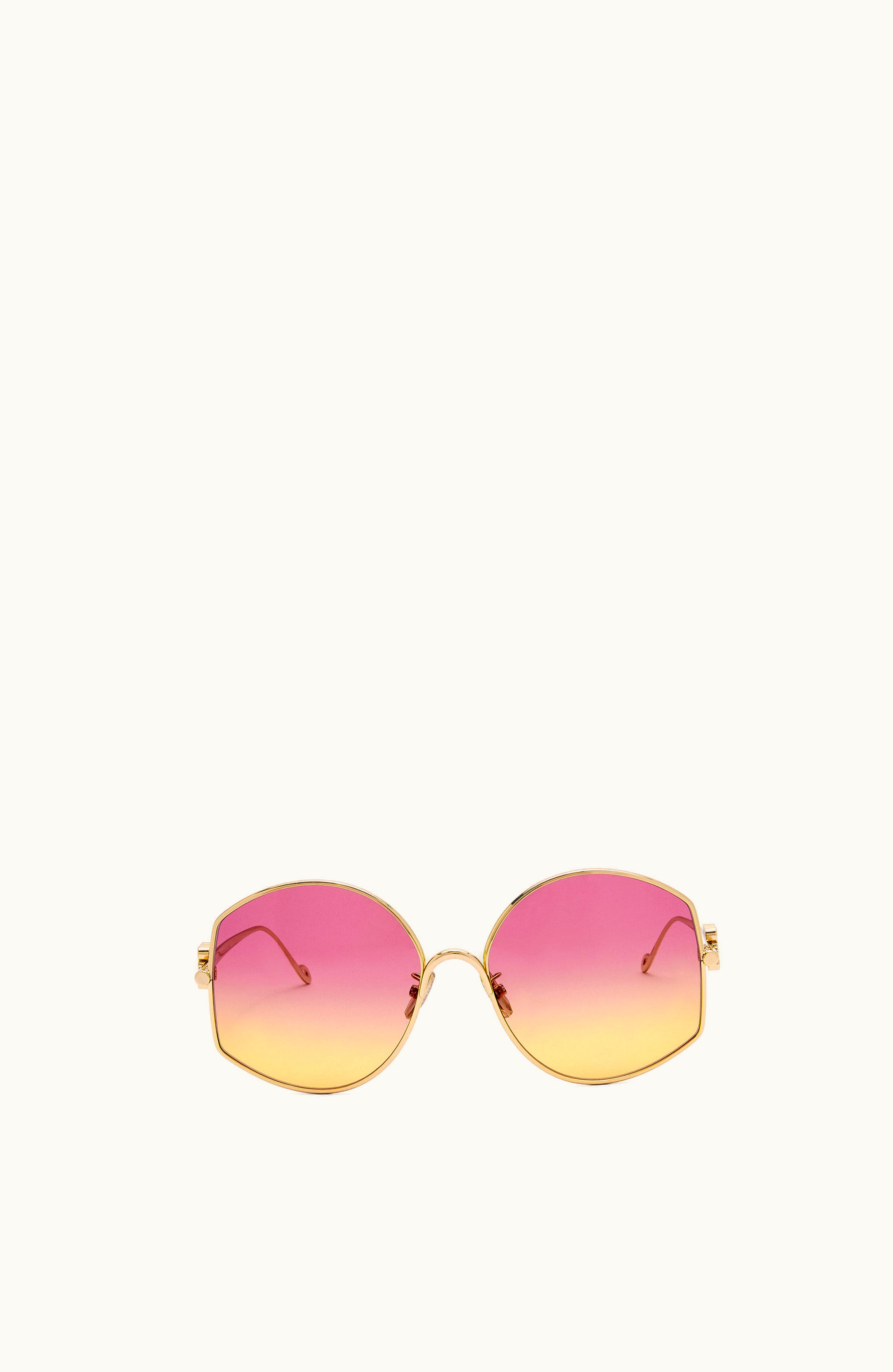 Loewe Loewe Oversize Sunglasses In Metal Pink / Orange