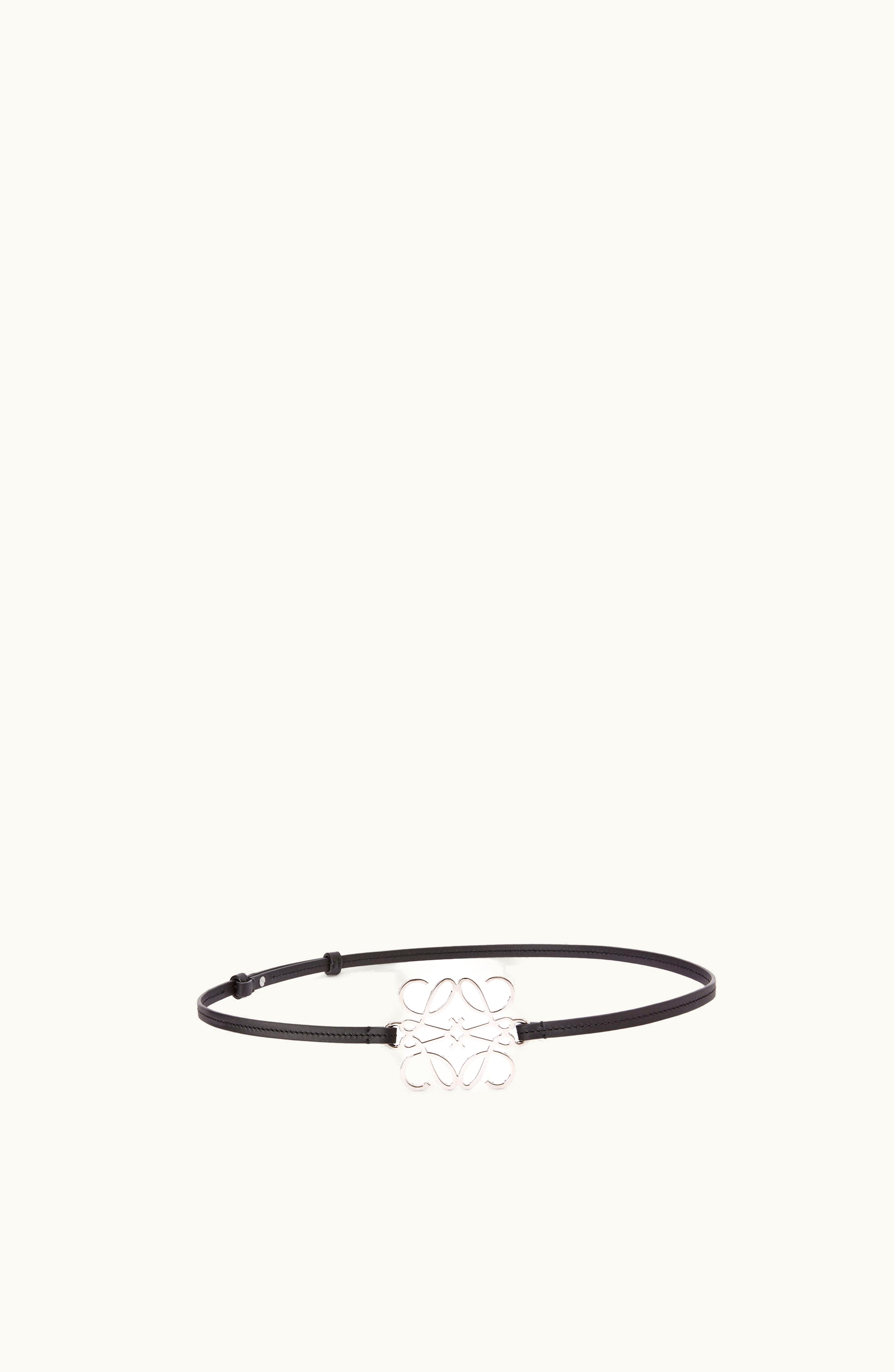 Loewe Loewe Anagram Belt In Classic Calfskin Black / Palladium