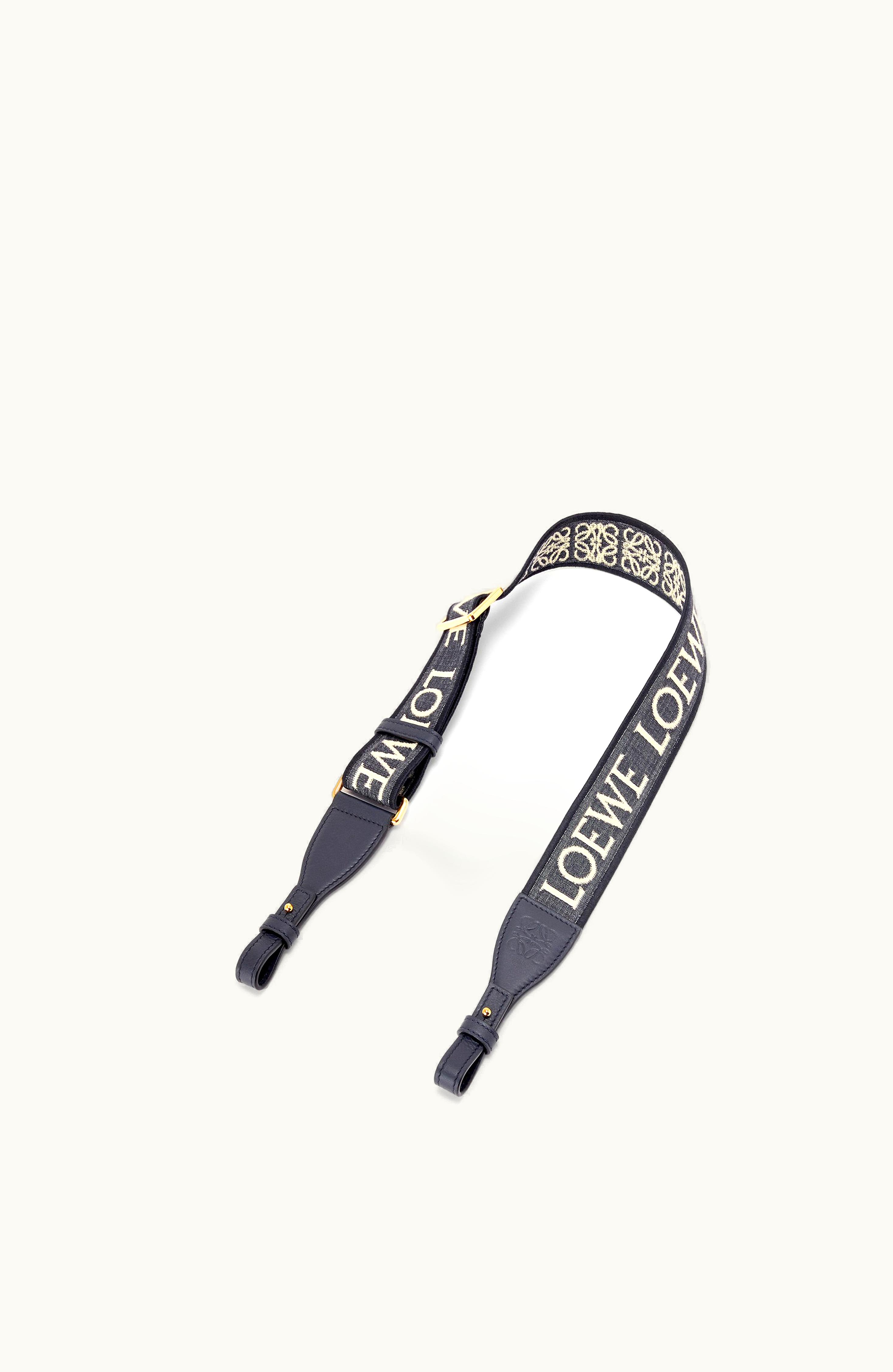 Loewe Loewe Anagram Loop Strap In Jacquard And Calfskin Deep Navy