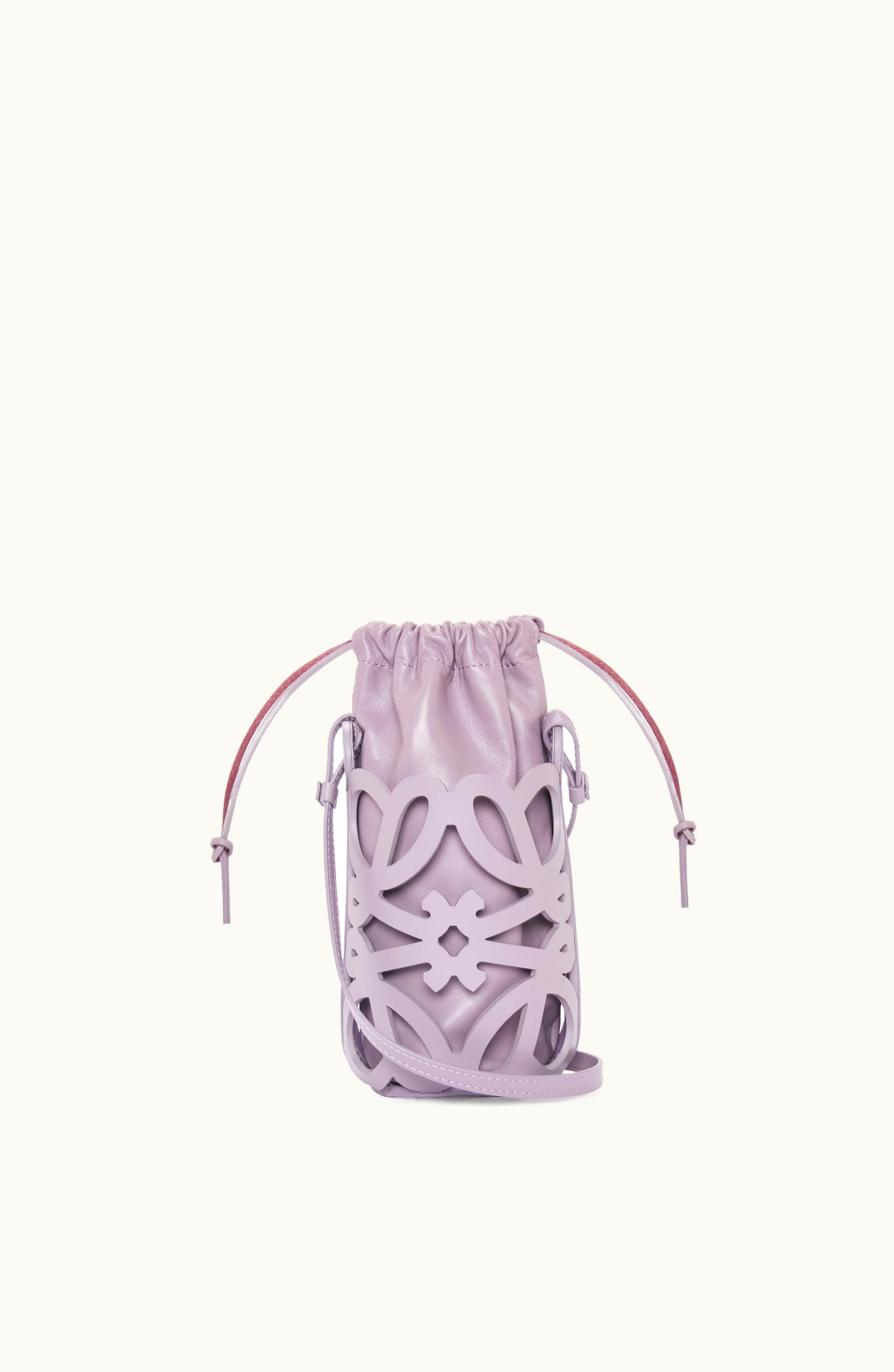 Loewe Loewe Anagram cut-out Pocket In Classic Calfskin And Nappa Pale Aubergine Glaze