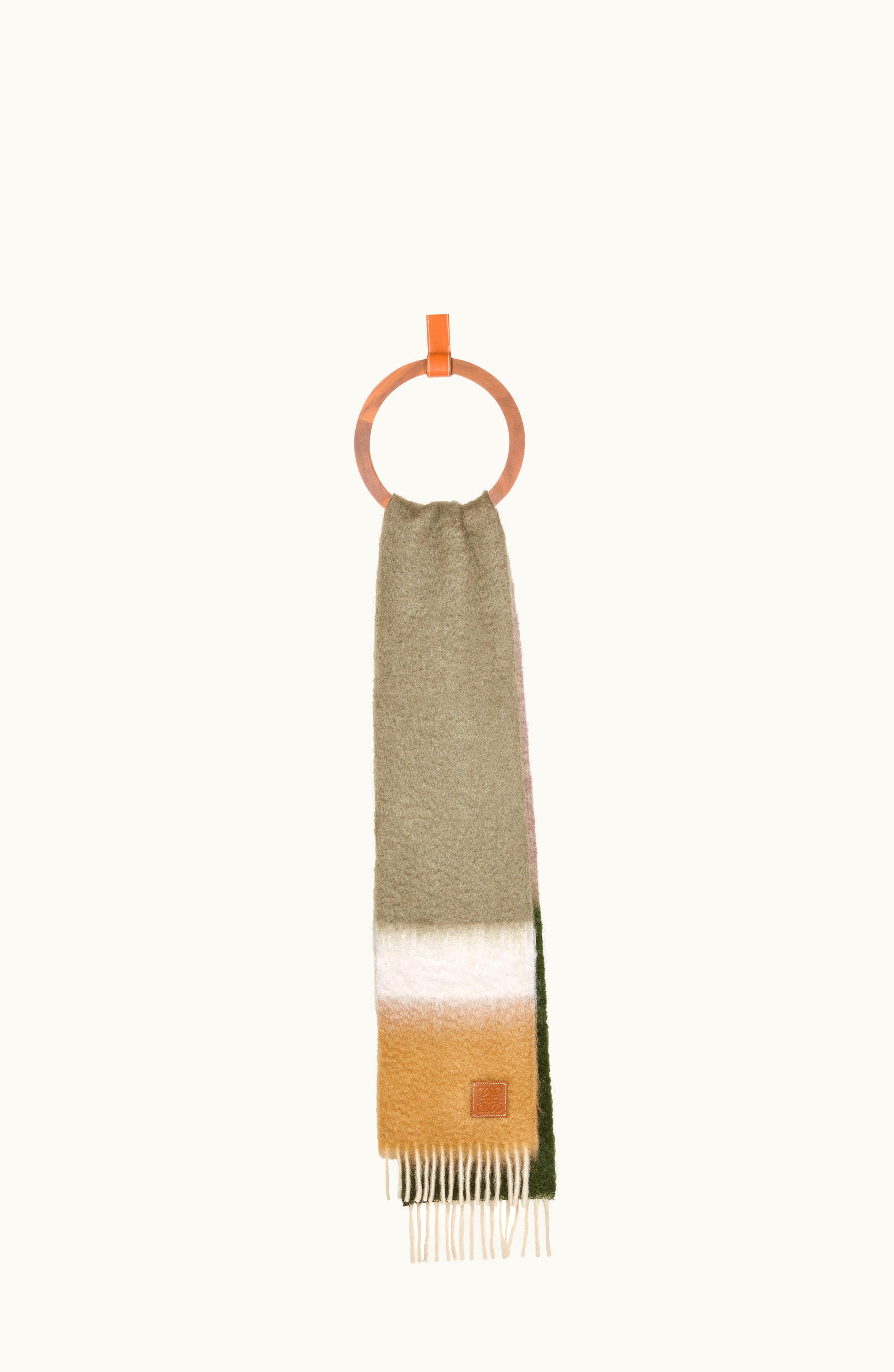 Loewe Loewe Scarf In Mohair And Wool Avocado Green / Multicolor