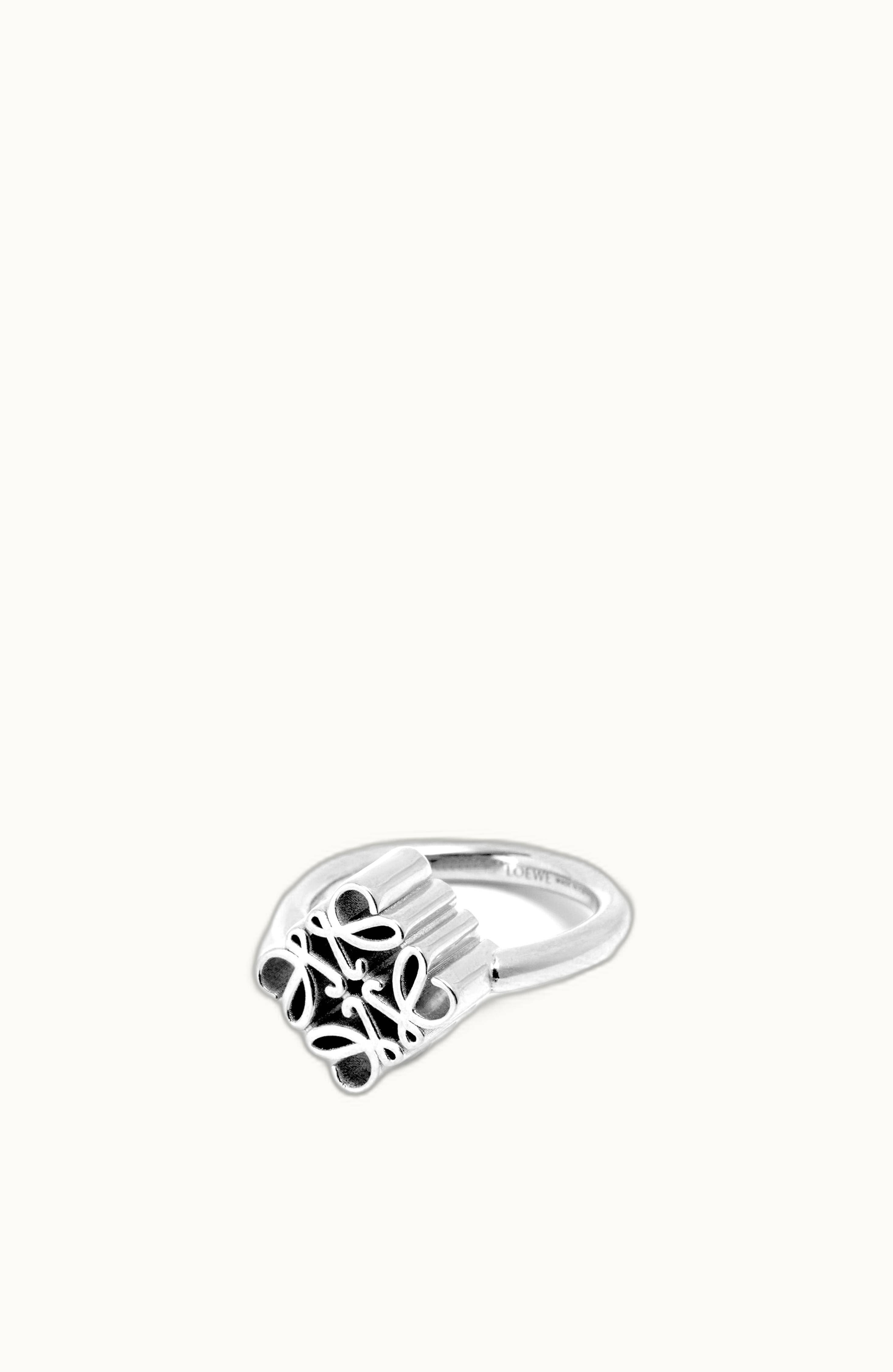 Loewe Loewe Single Anagram Ring In Sterling Silver Silver