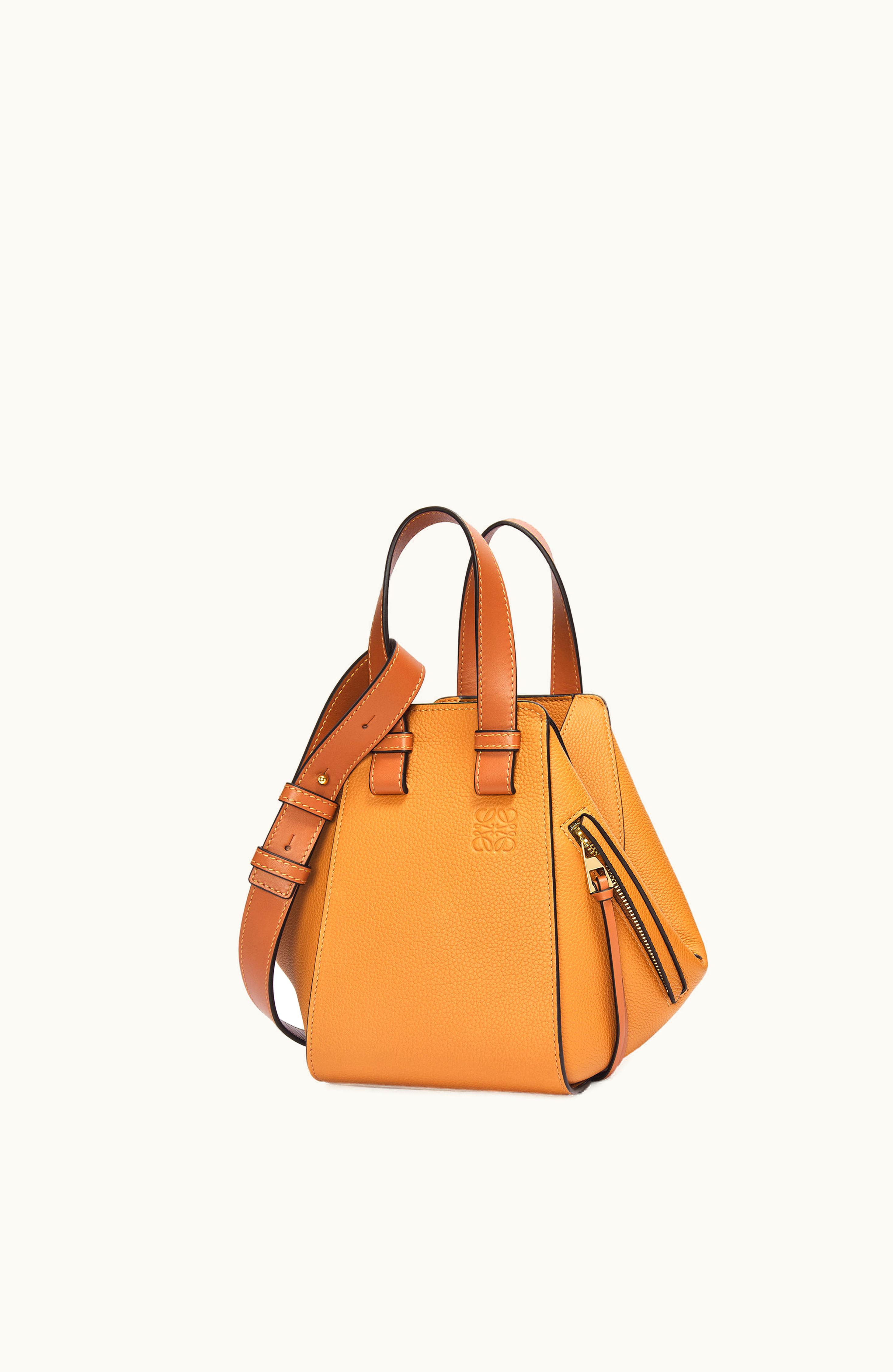 Loewe Loewe Compact Hammock Bag In Soft Grained Calfskin Light Caramel