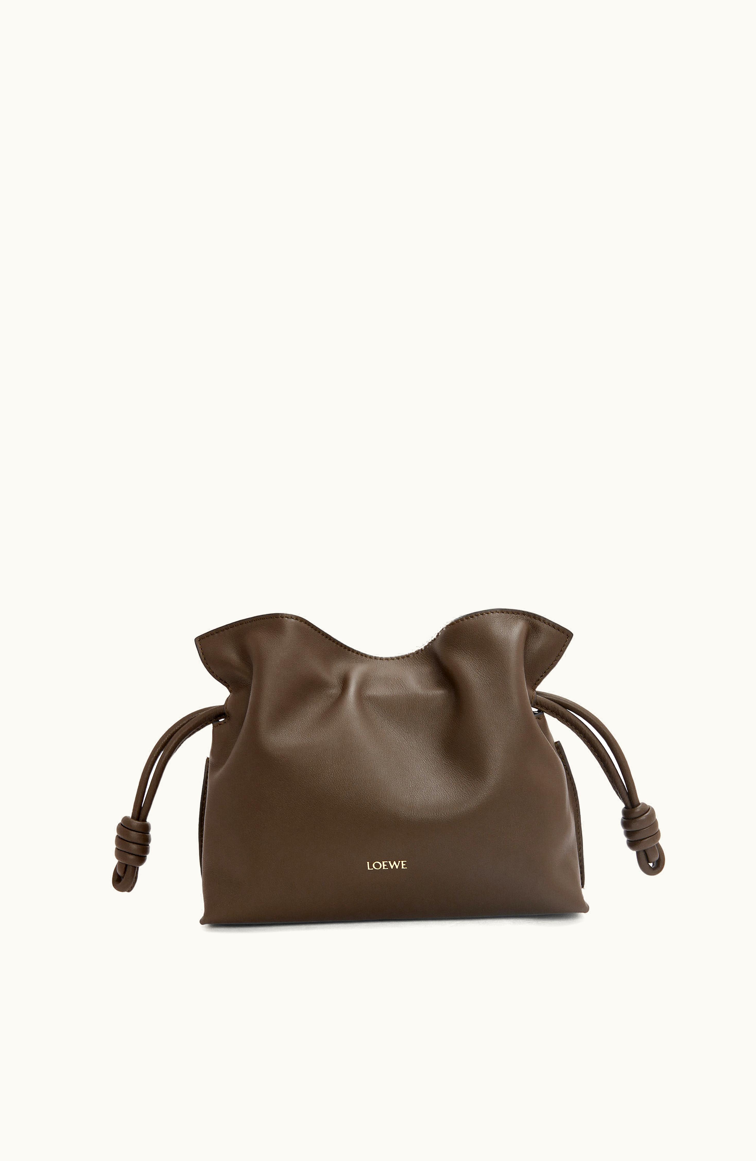 Loewe Loewe Mini Flamenco Clutch In Nappa Calfskin Chocolate
