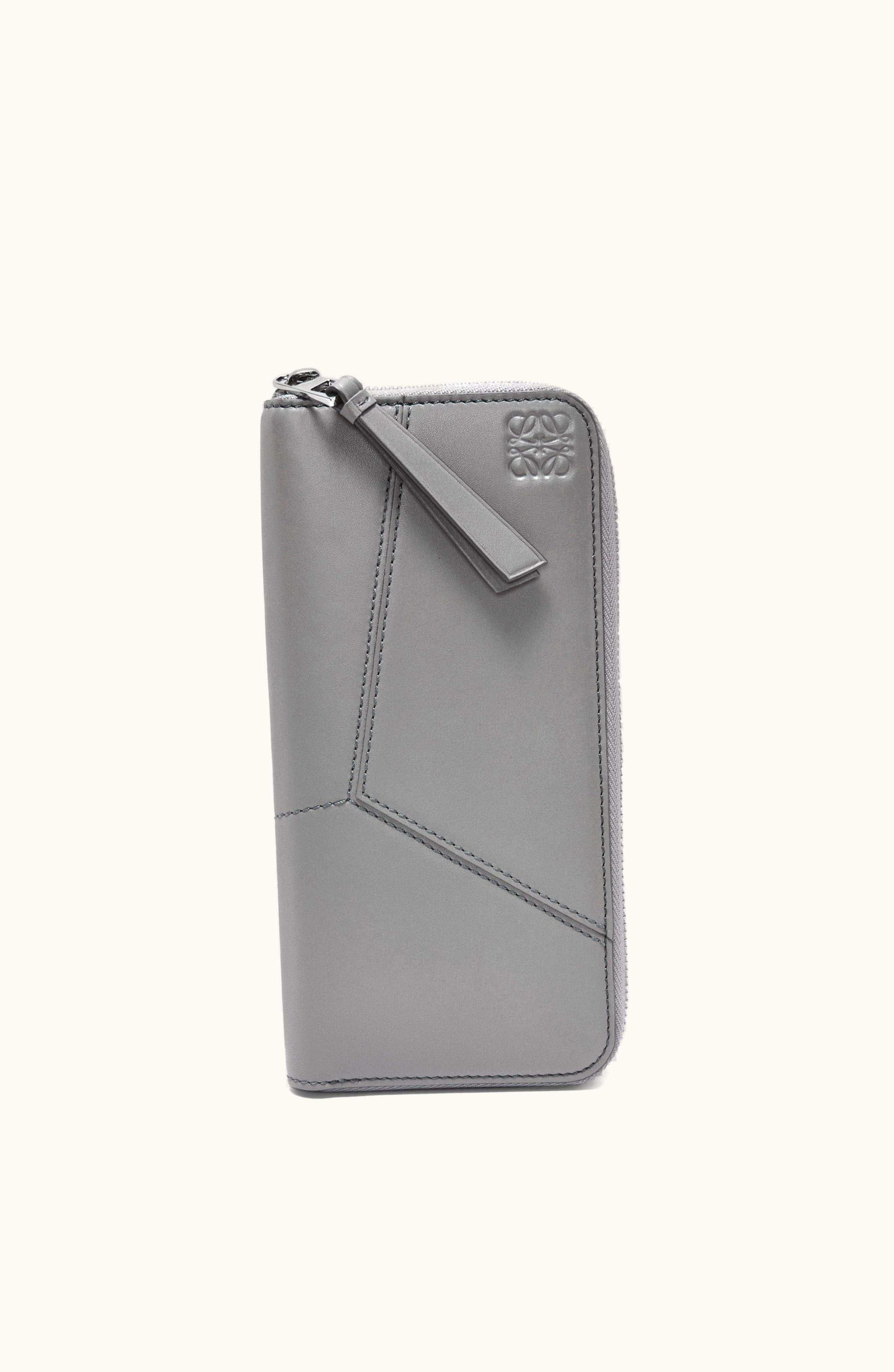 Loewe Loewe Puzzle Stitches Open Wallet In Smooth Calfskin Asphalt Grey
