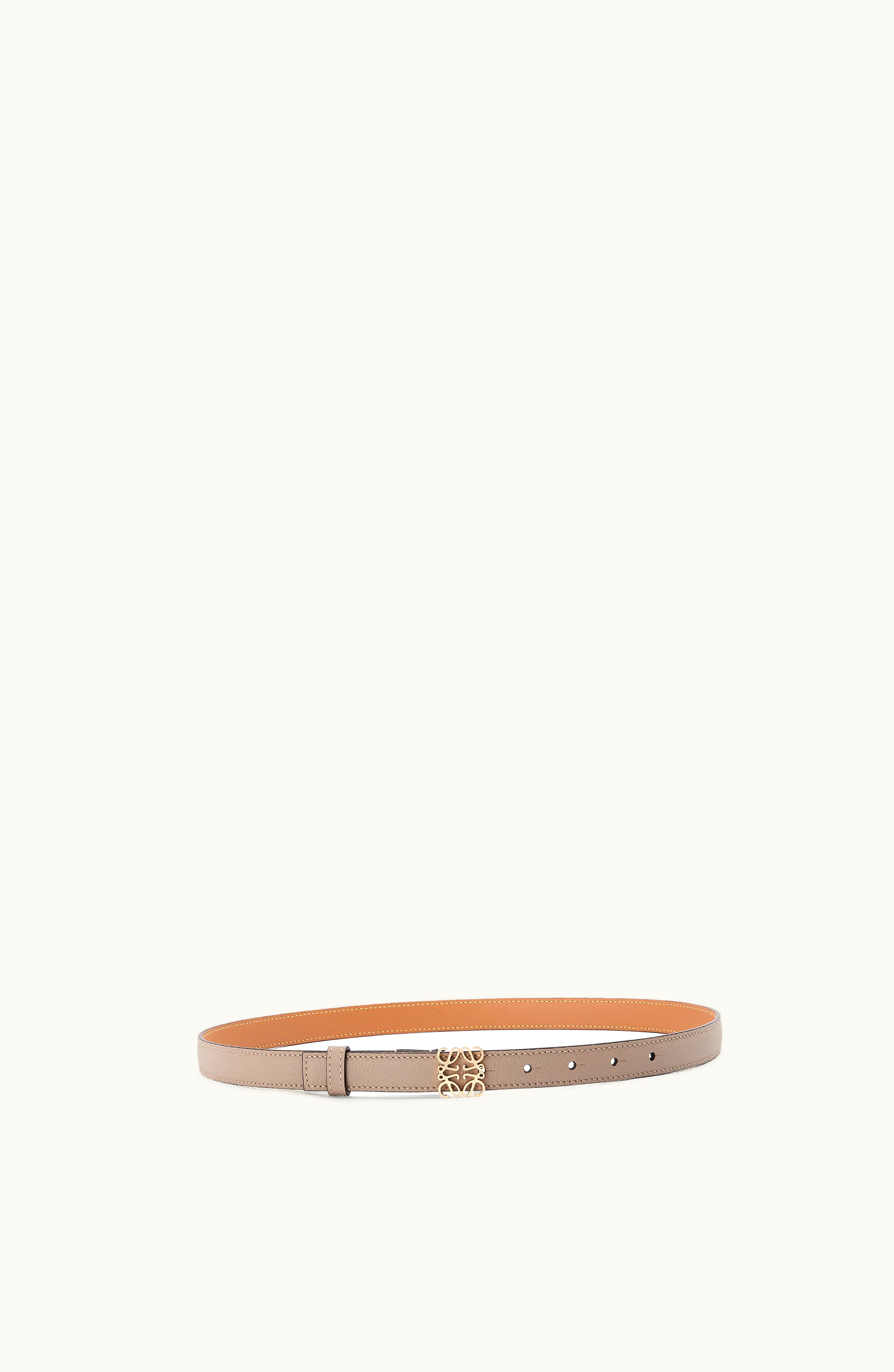 Loewe Loewe Anagram Belt In Pebble Grain Calfskin Sand / Gold