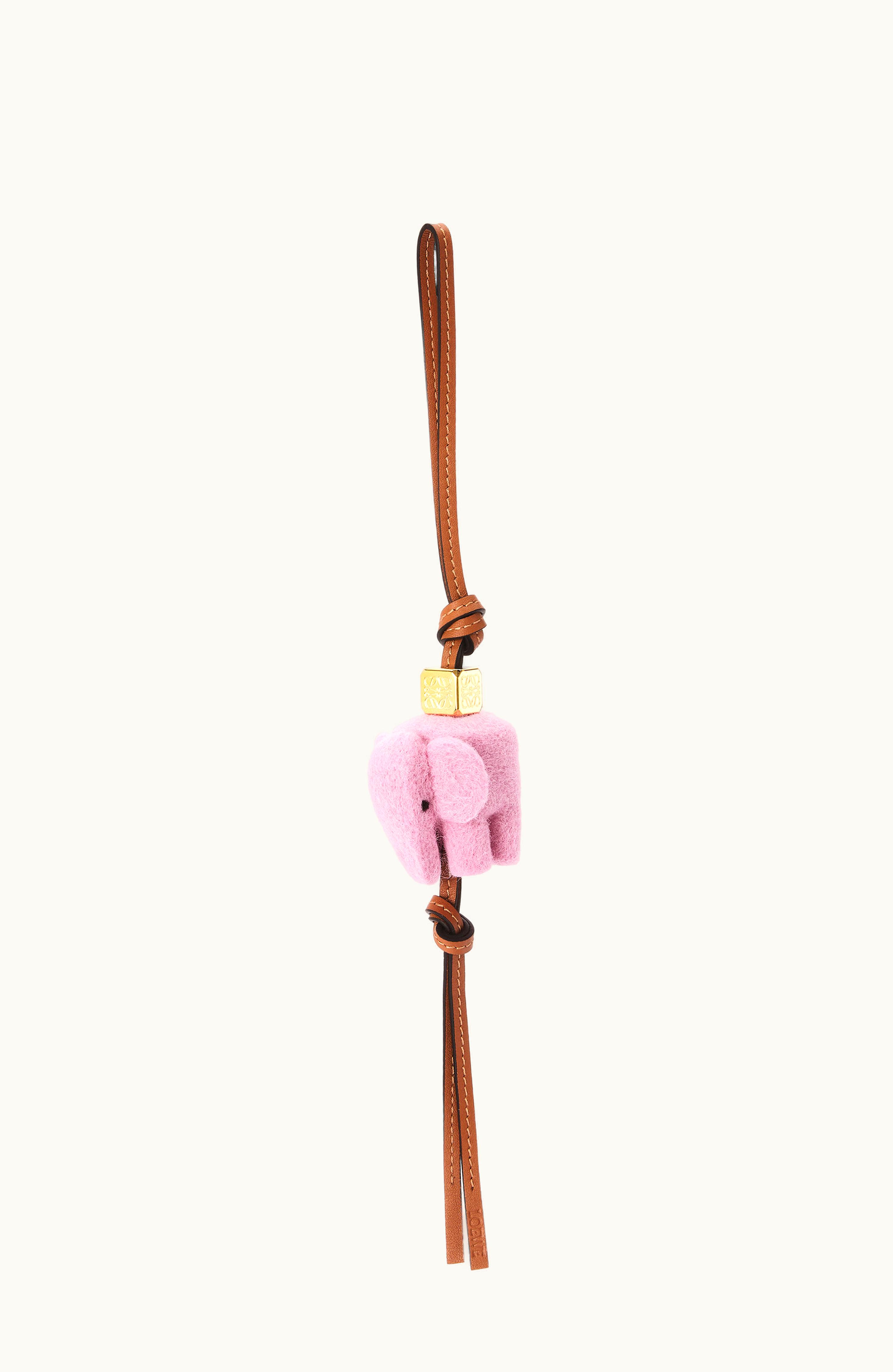 Loewe Loewe Elephant Charm In Felt And Calfskin Candy