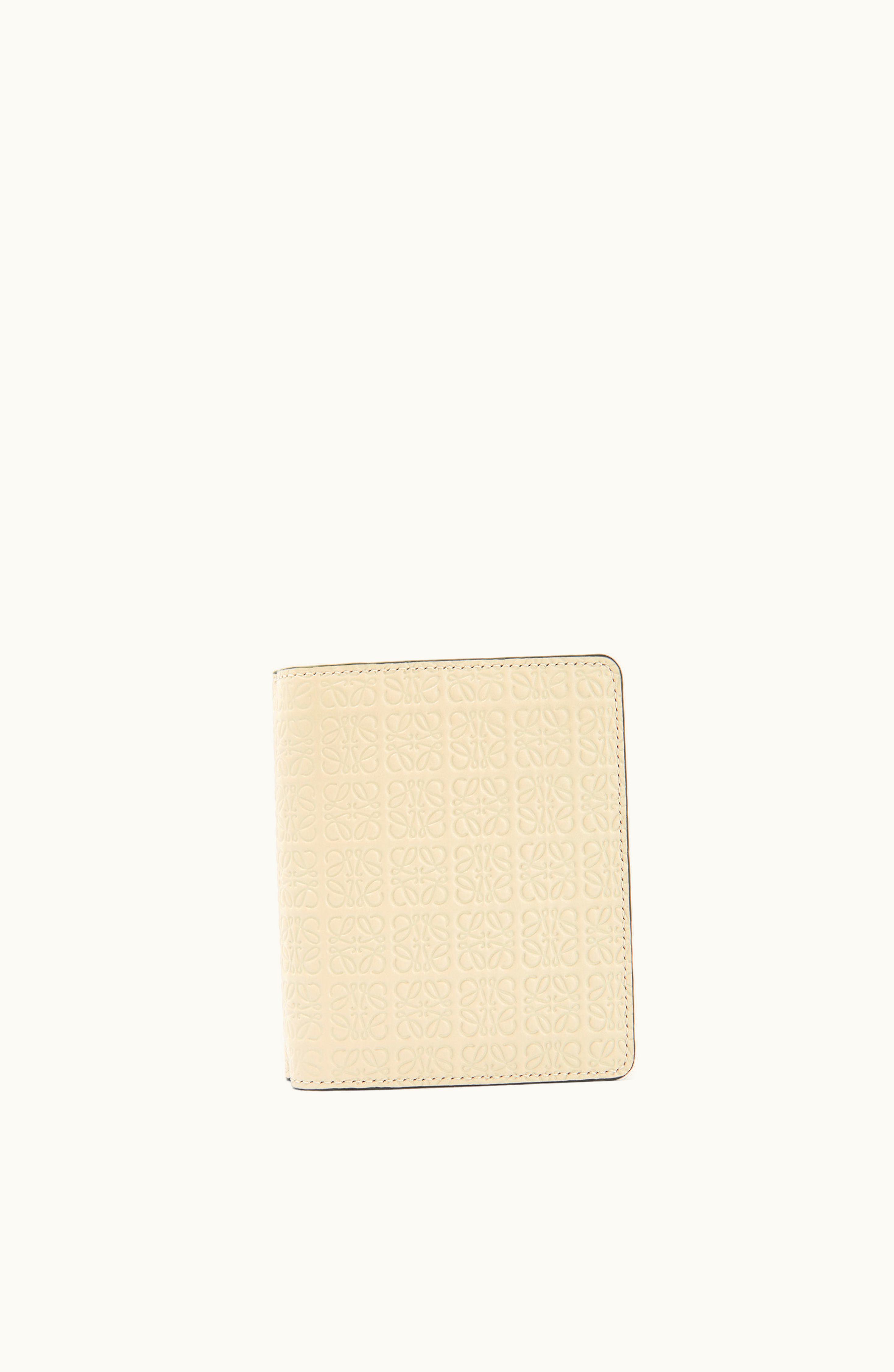 Loewe Loewe Repeat Compact Zip Wallet In Embossed Silk Calfskin Light Oat
