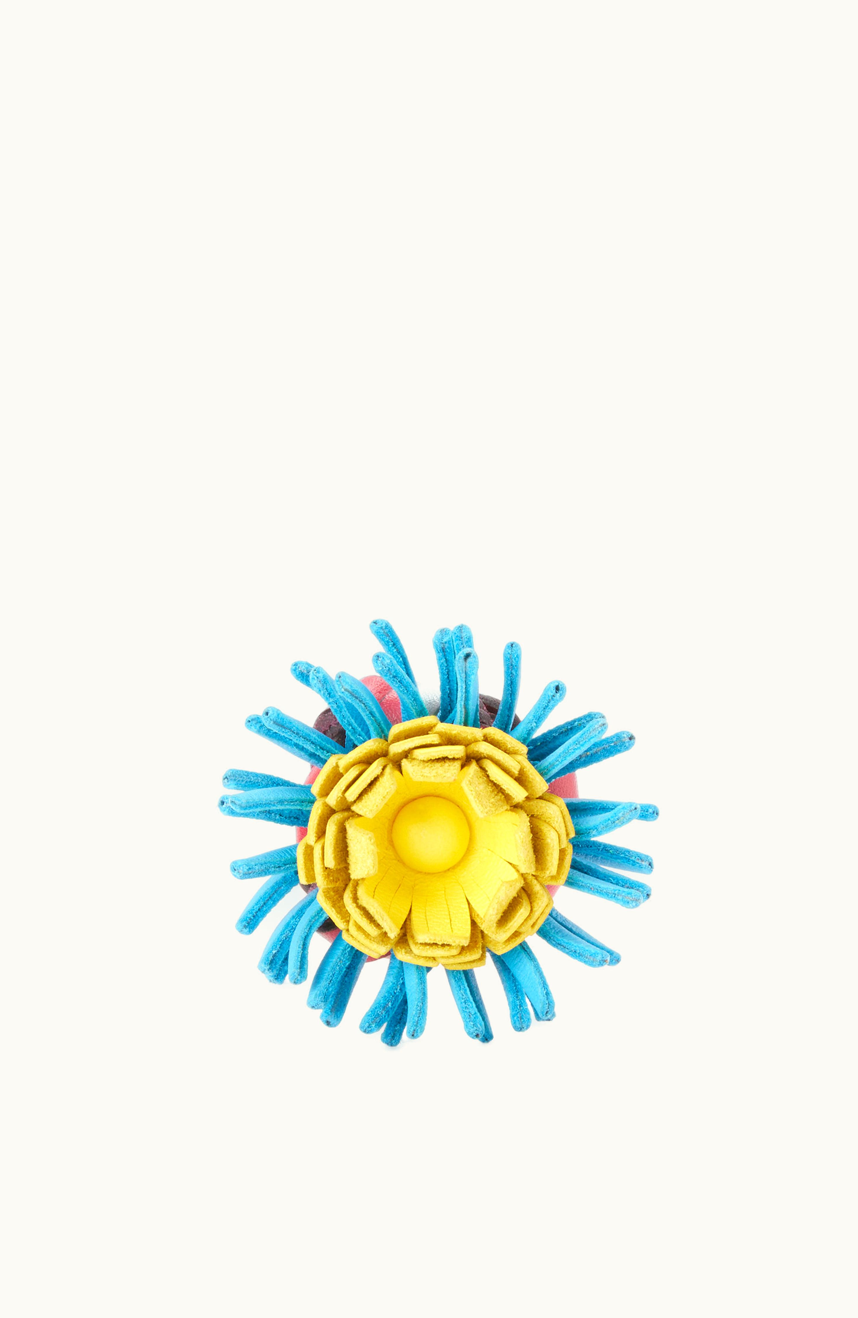 Loewe Loewe Cactus Stud Flower In Classic Calfskin Pink / Blue
