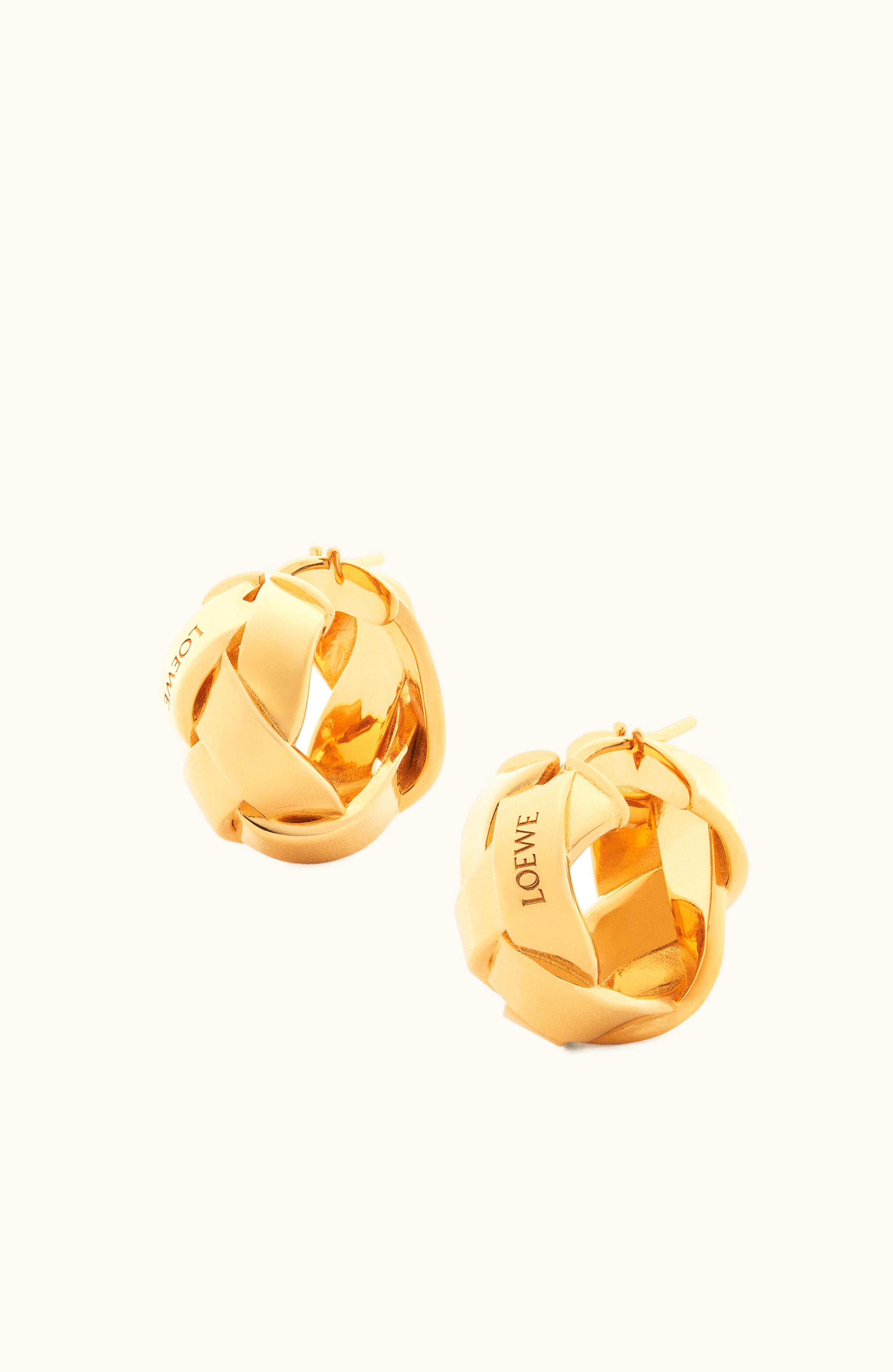 Loewe Loewe Nest Hoop Earrings In Sterling Silver Gold