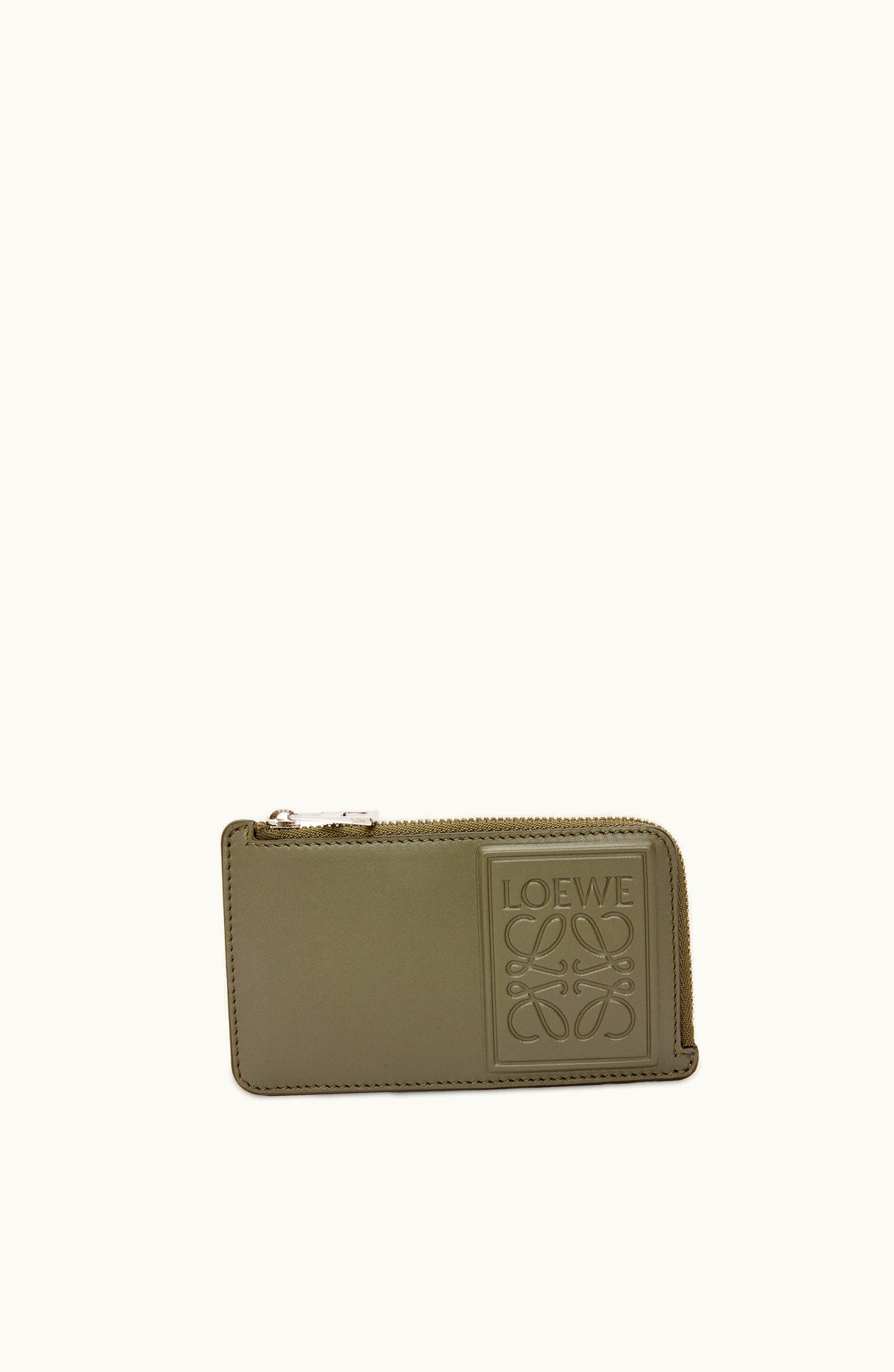 Loewe Loewe Coin Cardholder In Satin Calfskin Khaki Green