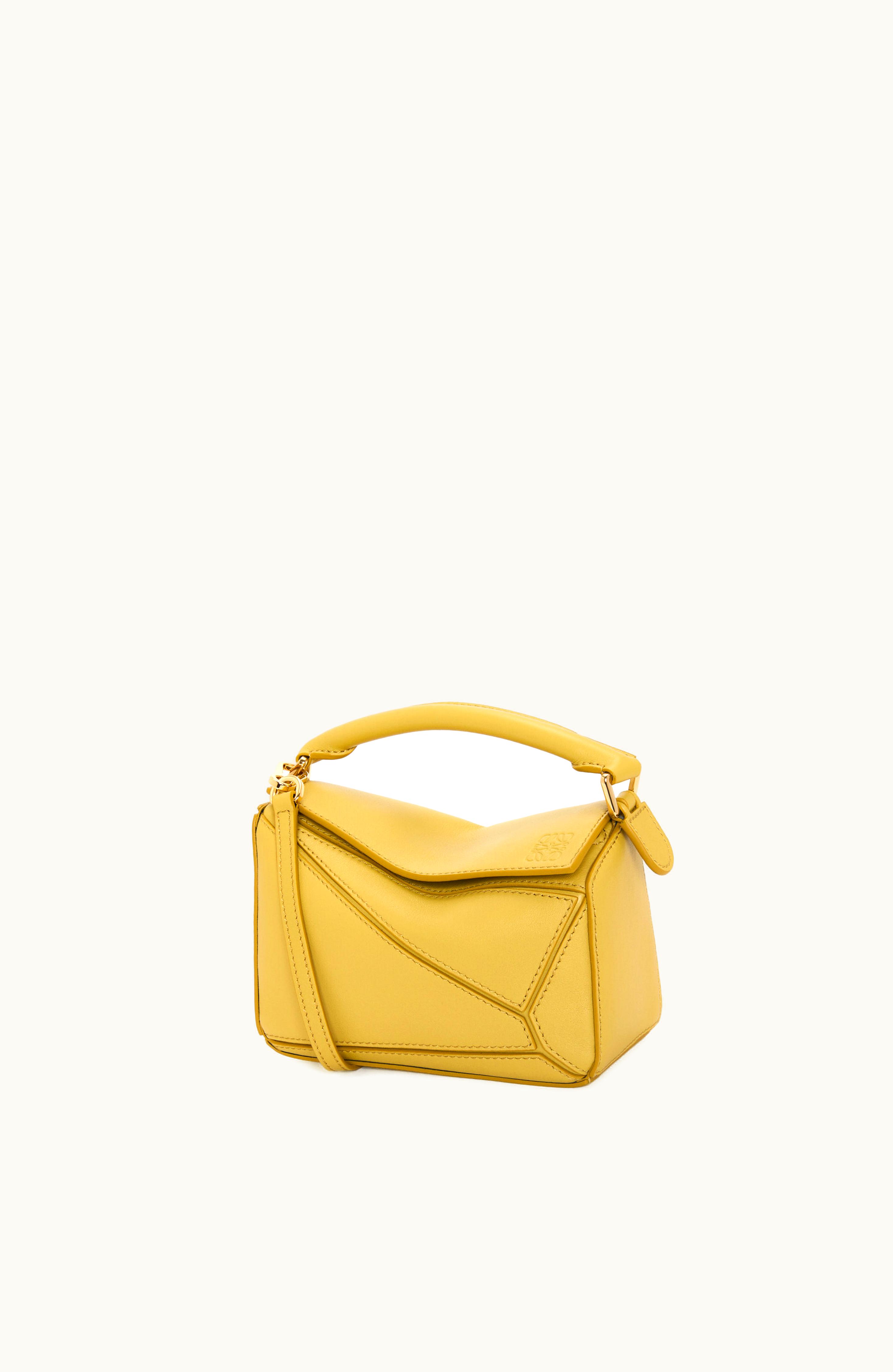 Loewe Loewe Mini Puzzle Bag In Classic Calfskin Bright Ochre