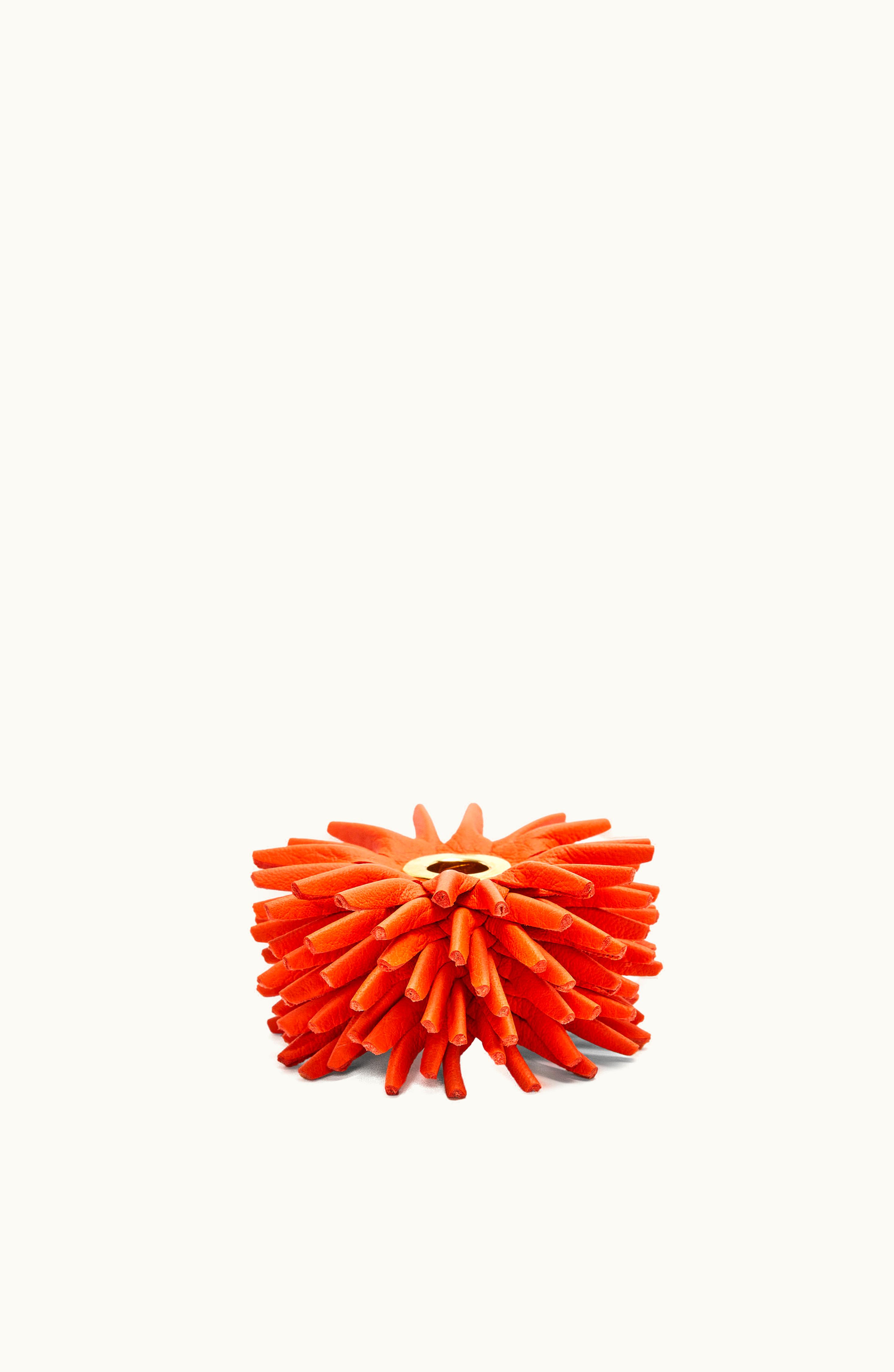 Loewe Loewe Small Flower Charm In Calfskin And Brass Vivid Orange