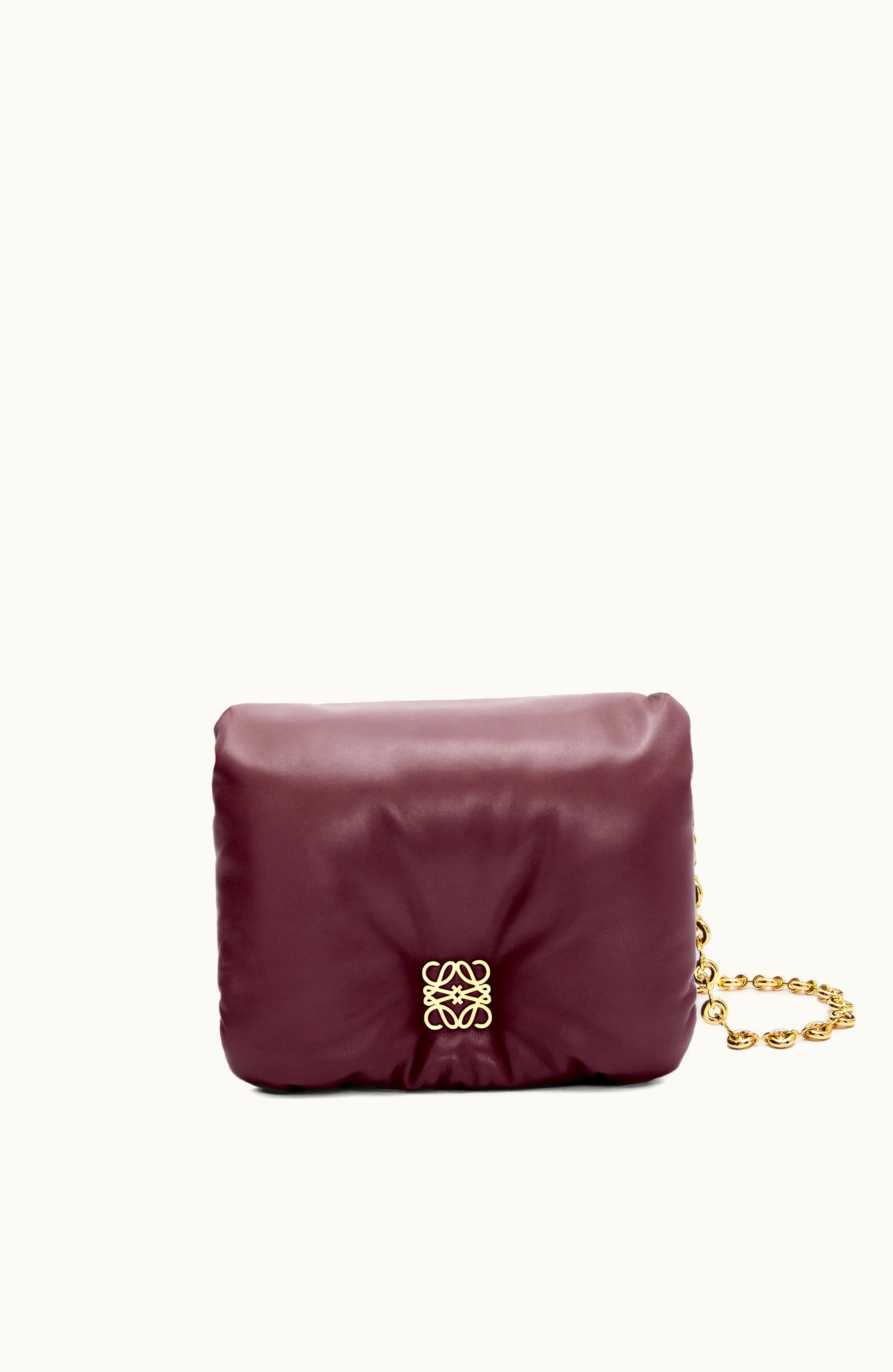 Loewe Loewe Puffer Goya Bag In Shiny Nappa Lambskin Burgundy
