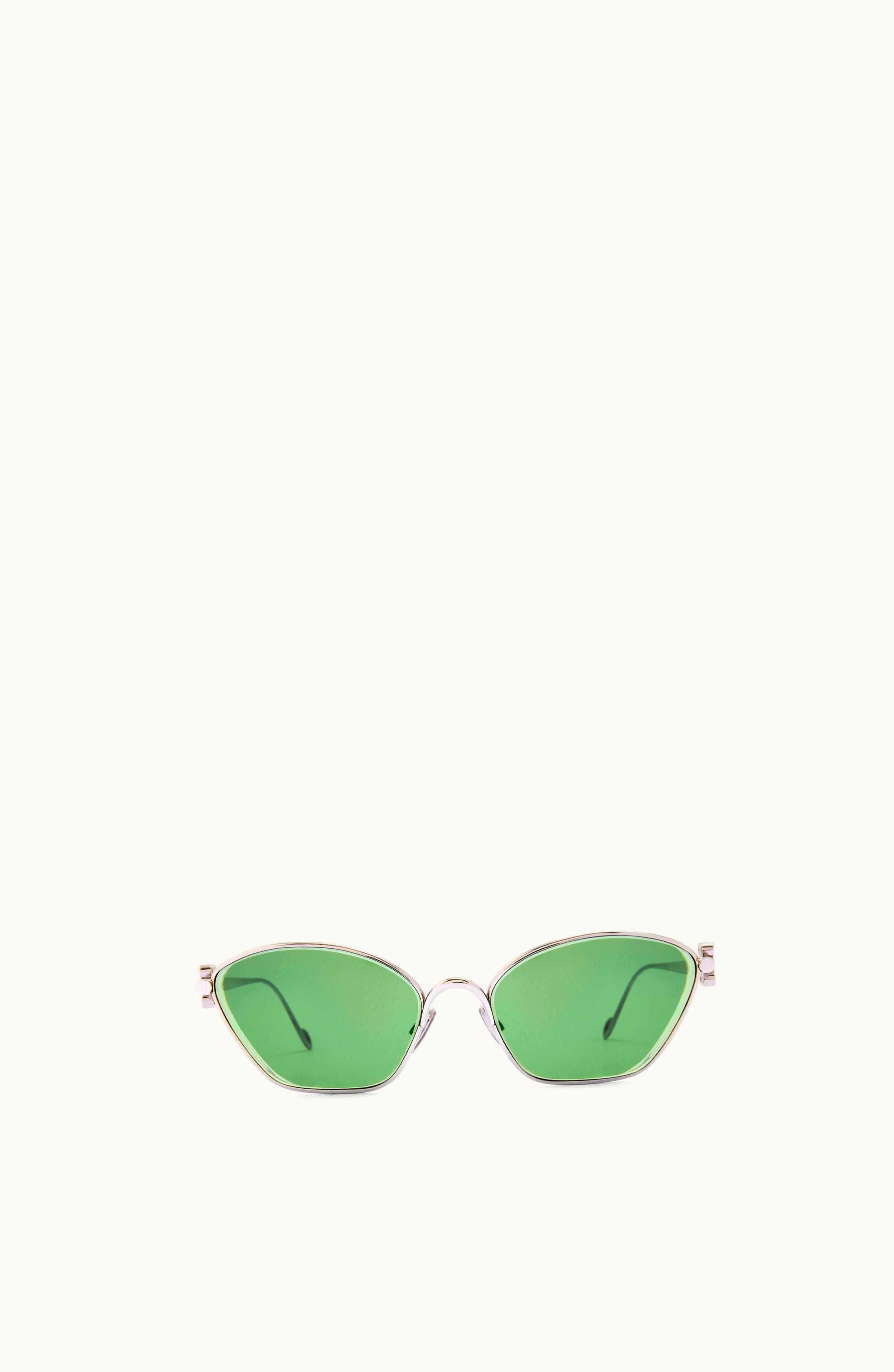 Loewe Loewe Anagram Hexagonal Sunglasses In Metal Dark Green