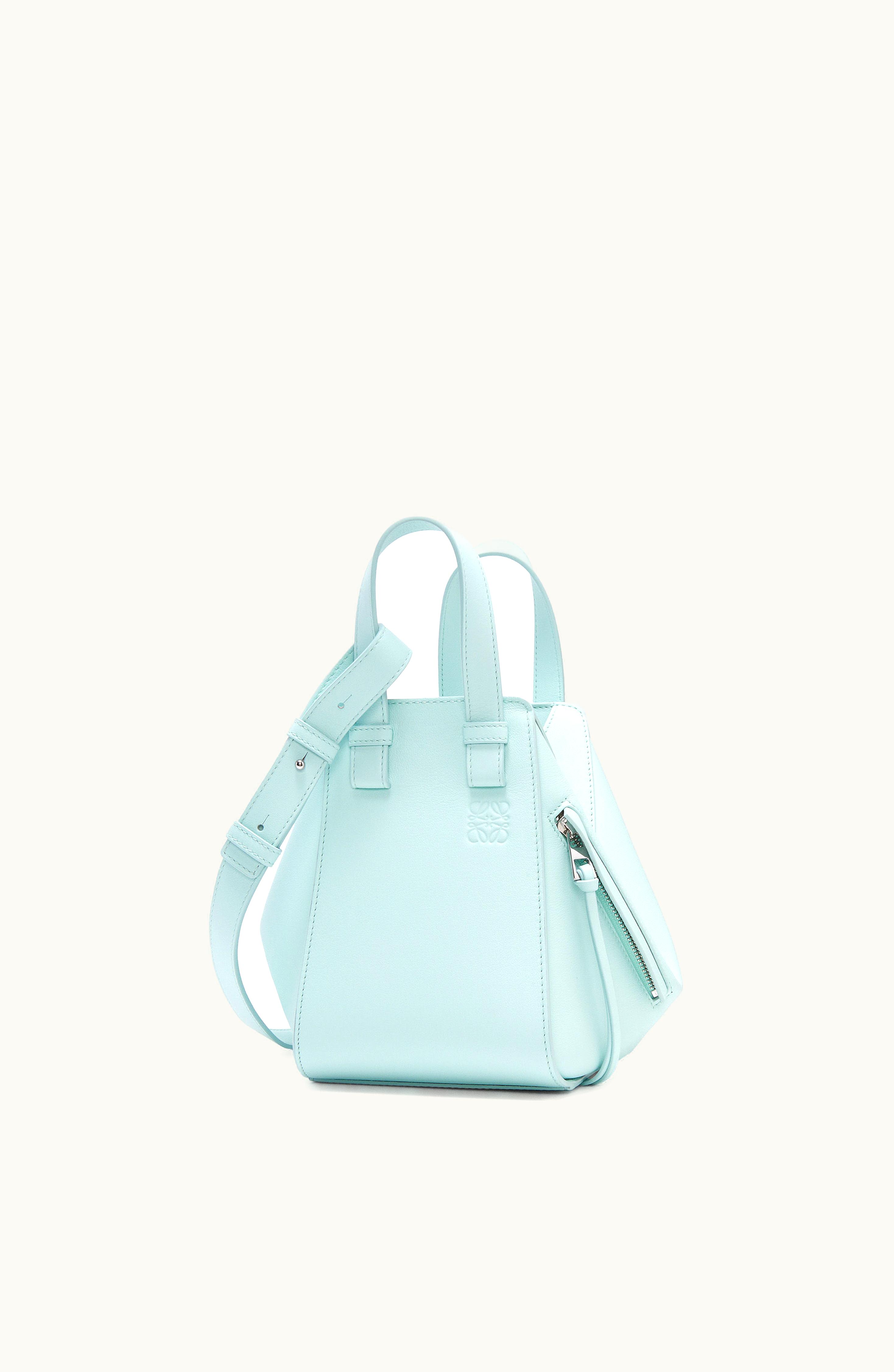 Loewe Loewe Compact Hammock Bag In Classic Calfskin Blue Iceberg