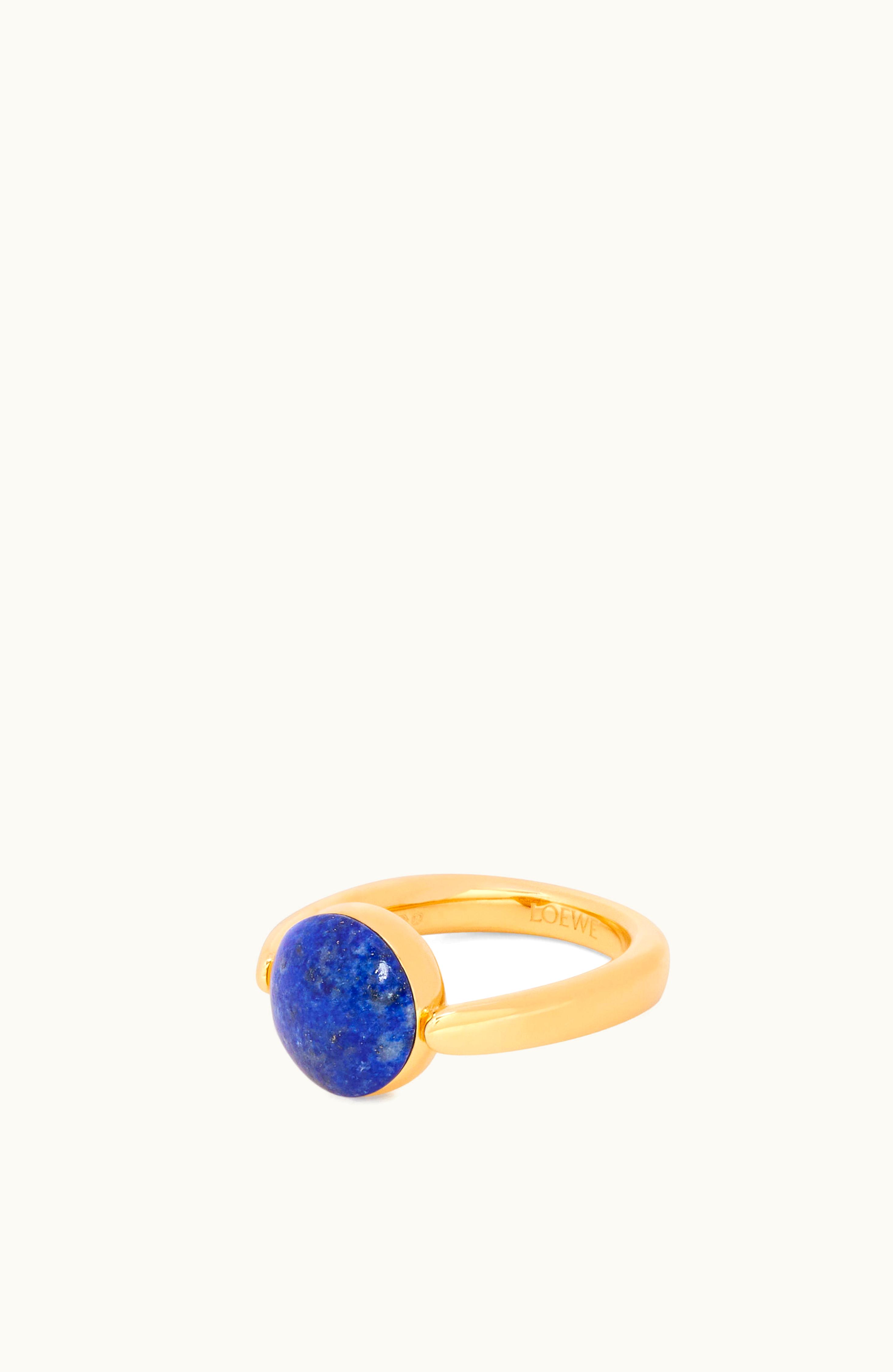 Loewe Loewe Anagram Pebble Ring In Sterling Silver And Lapis Lazuli Gold / Blue