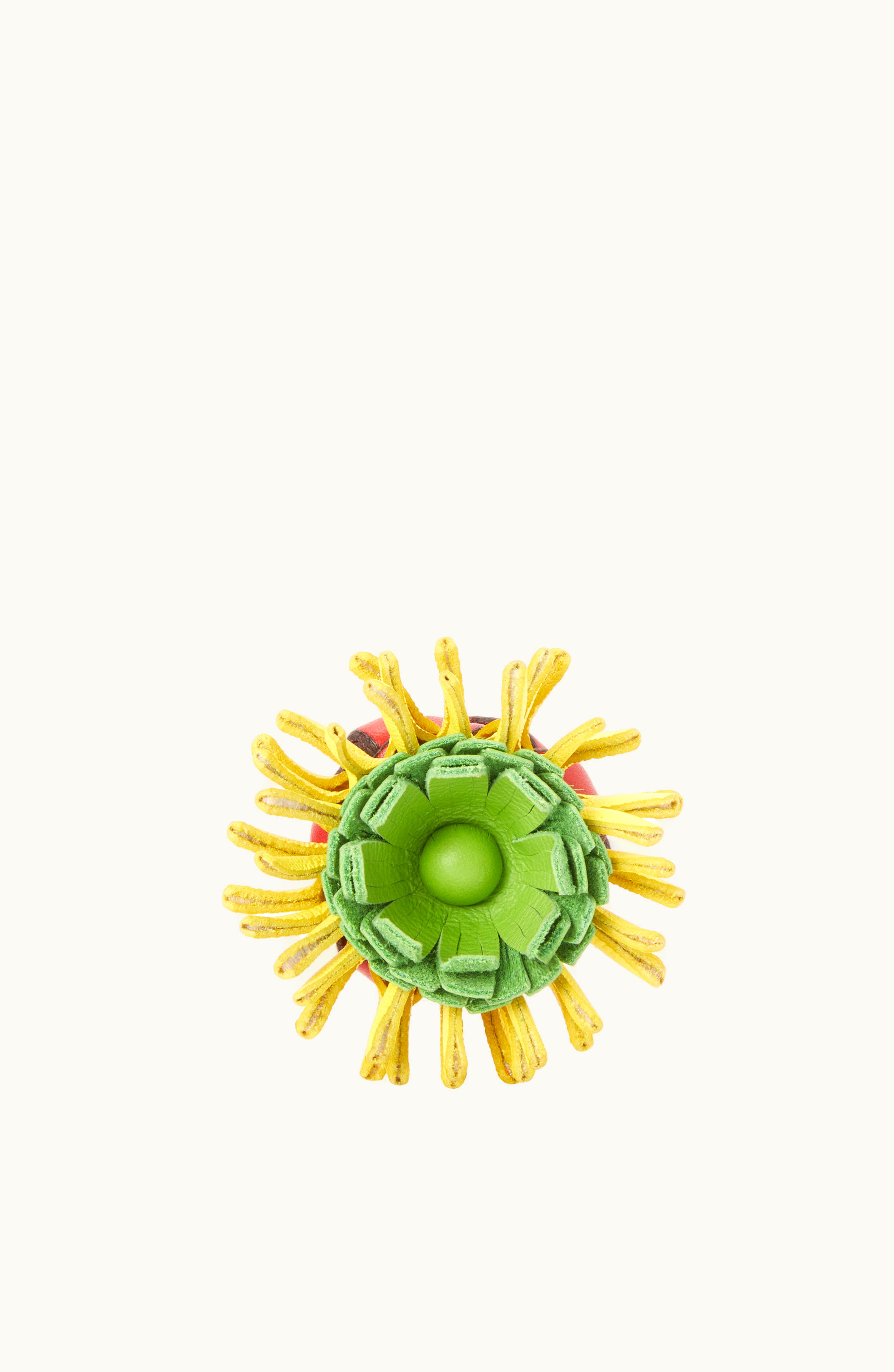 Loewe Loewe Cactus Stud Flower In Classic Calfskin Red / Yellow