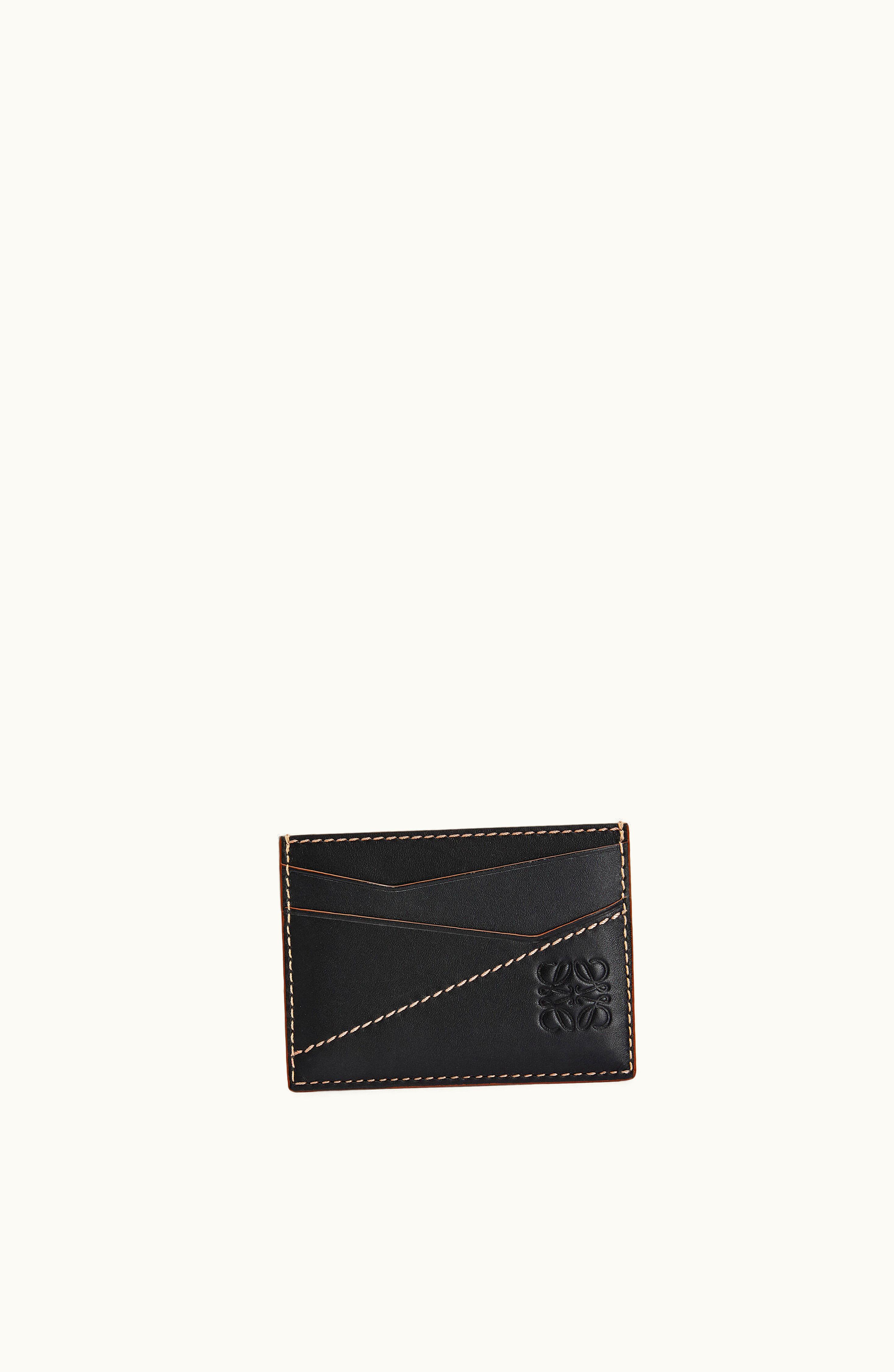 Loewe Loewe Puzzle Stitches Plain Cardholder In Smooth Calfskin Black