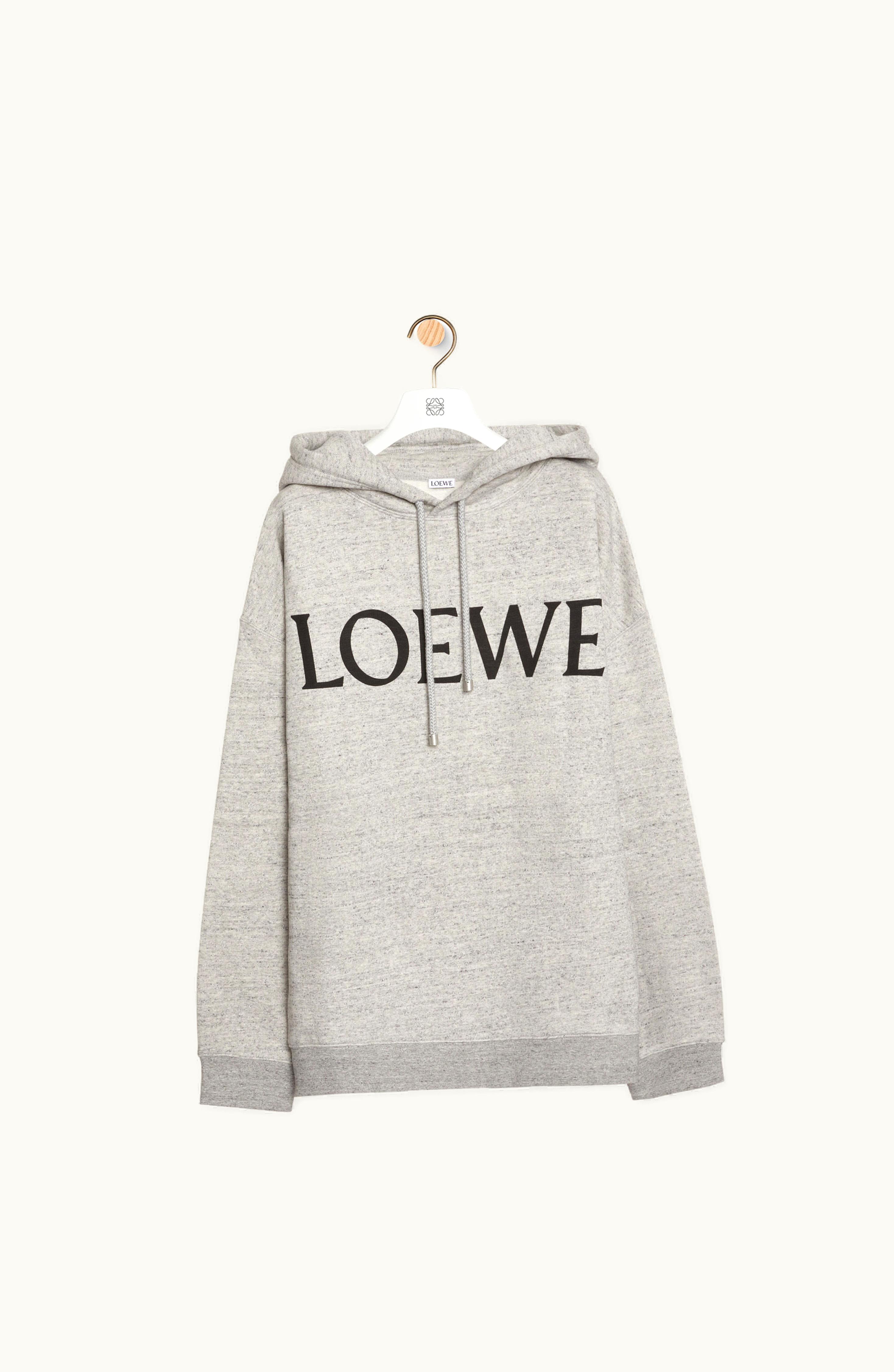 Loewe Loewe Oversized Hoodie In Cotton Grey Melange