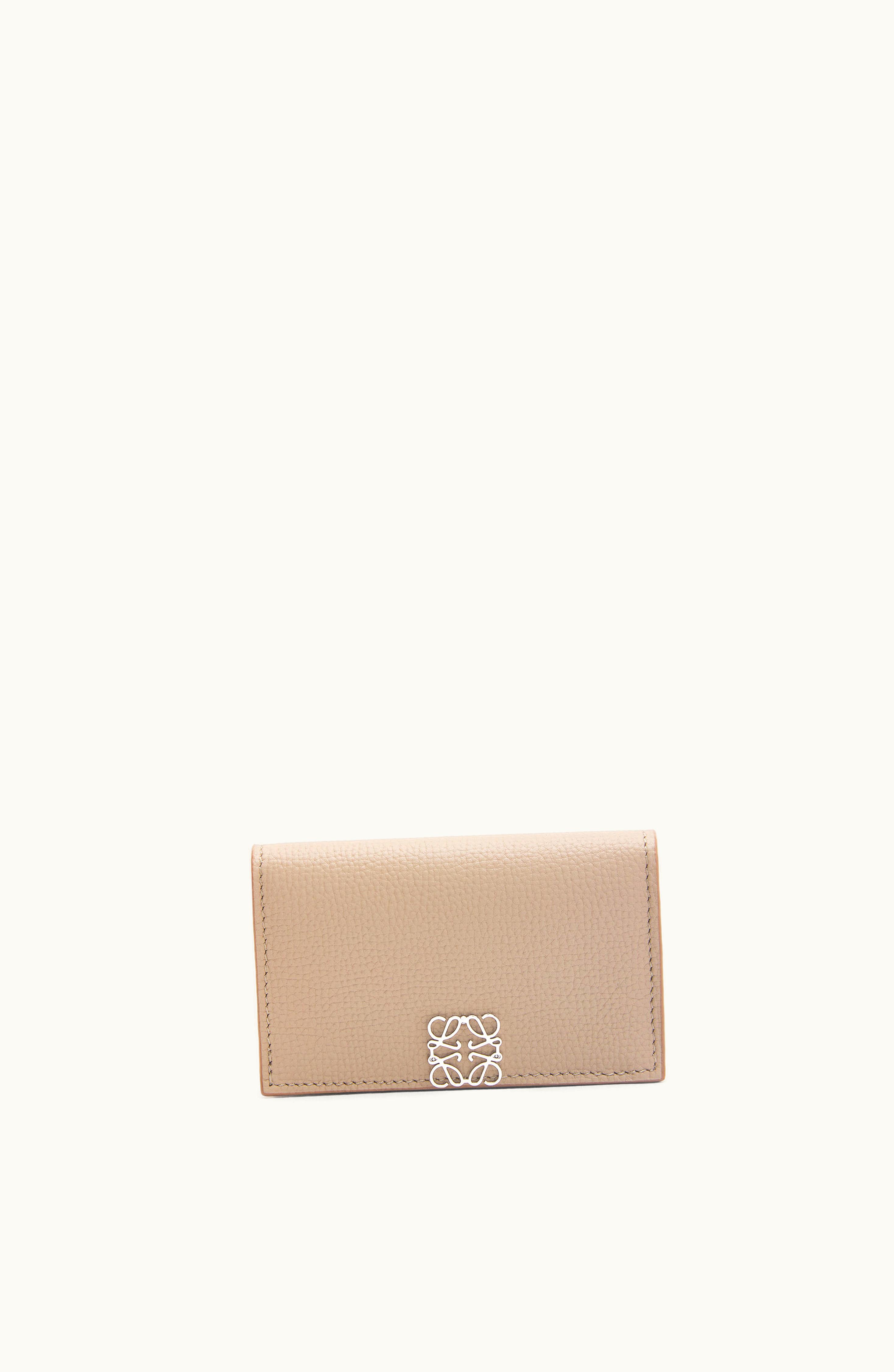 Loewe Loewe Anagram Business Cardholder Sand Pebble Grain Calfskin