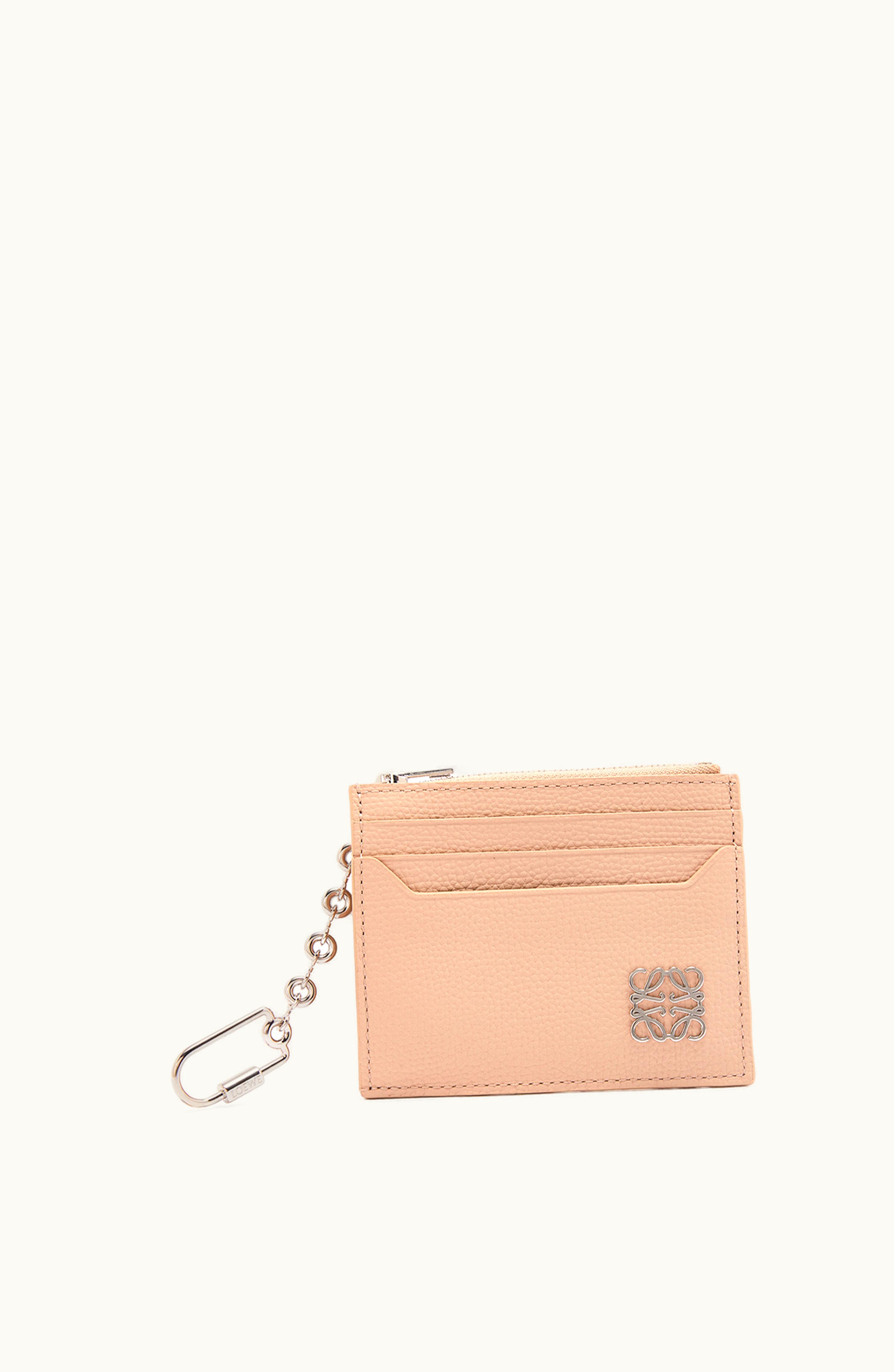 Loewe Loewe Anagram Square Cardholder In Pebble Grain Calfskin With Chain Nude