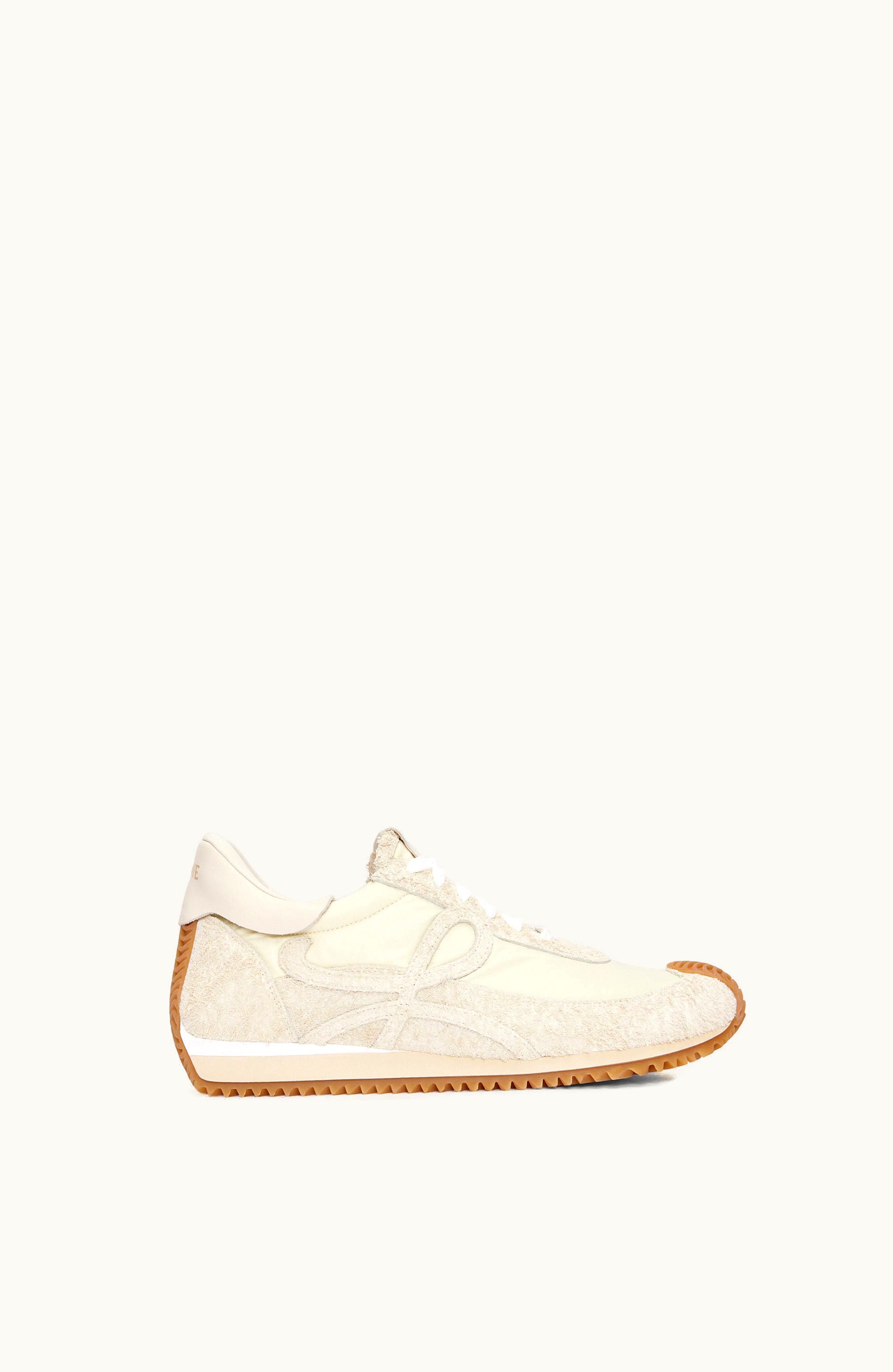 Loewe Loewe Flow Runner In Nylon And Suede Canvas / Soft White