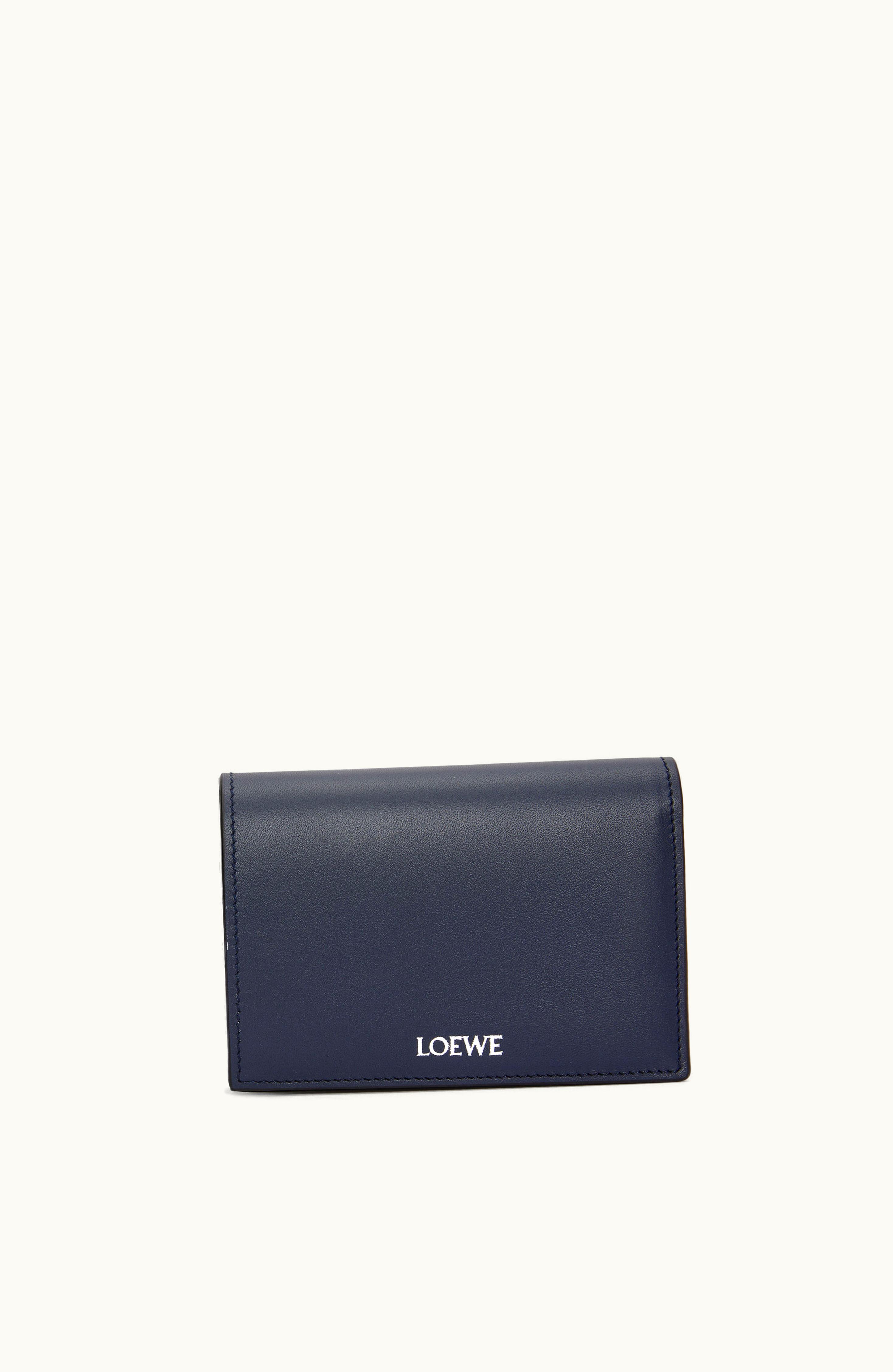 Loewe Loewe Folded Wallet In Shiny Nappa Calfskin Deep Navy / Black