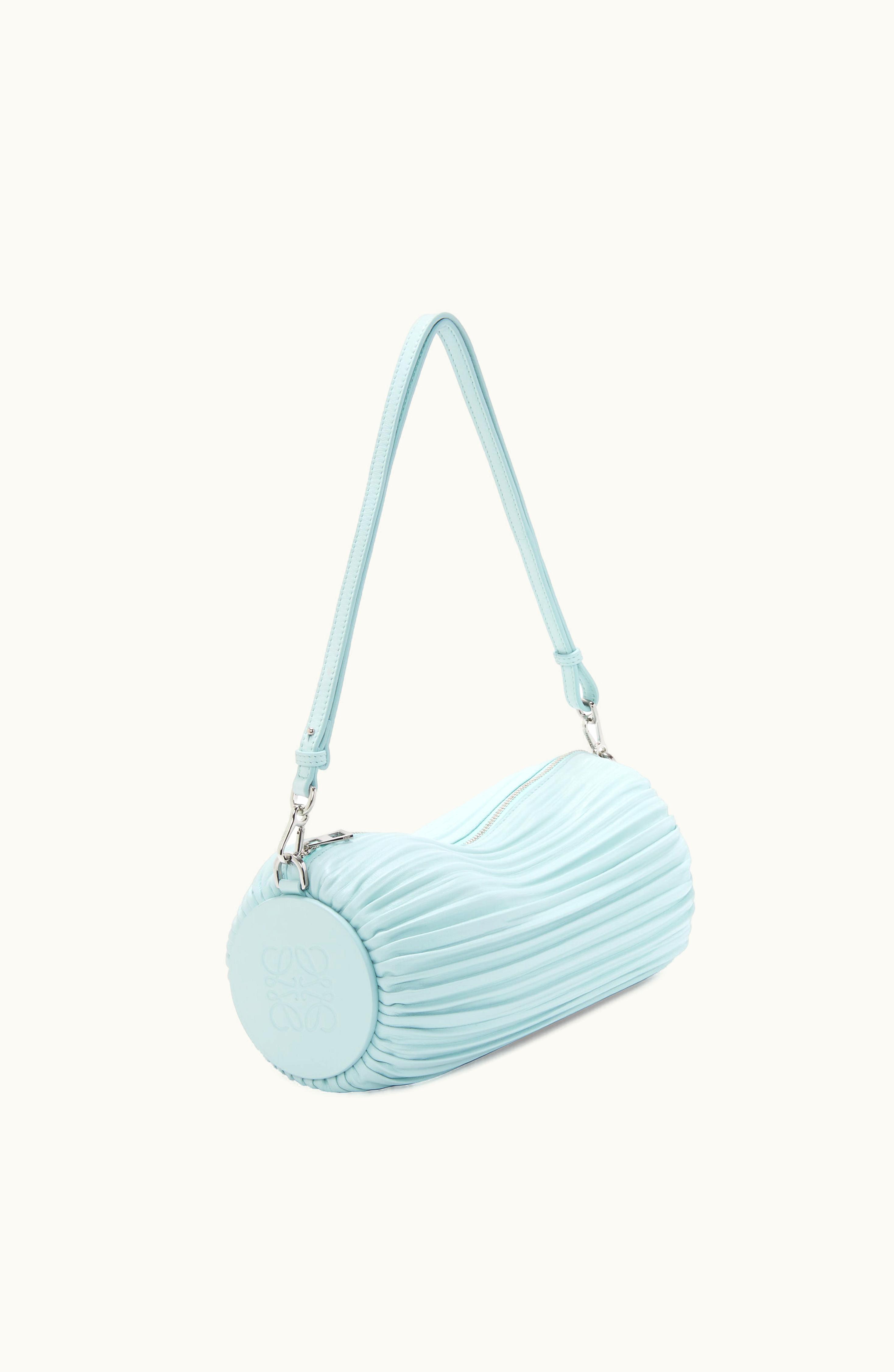 Loewe Loewe Bracelet Pouch In Pleated Nappa Blue Iceberg