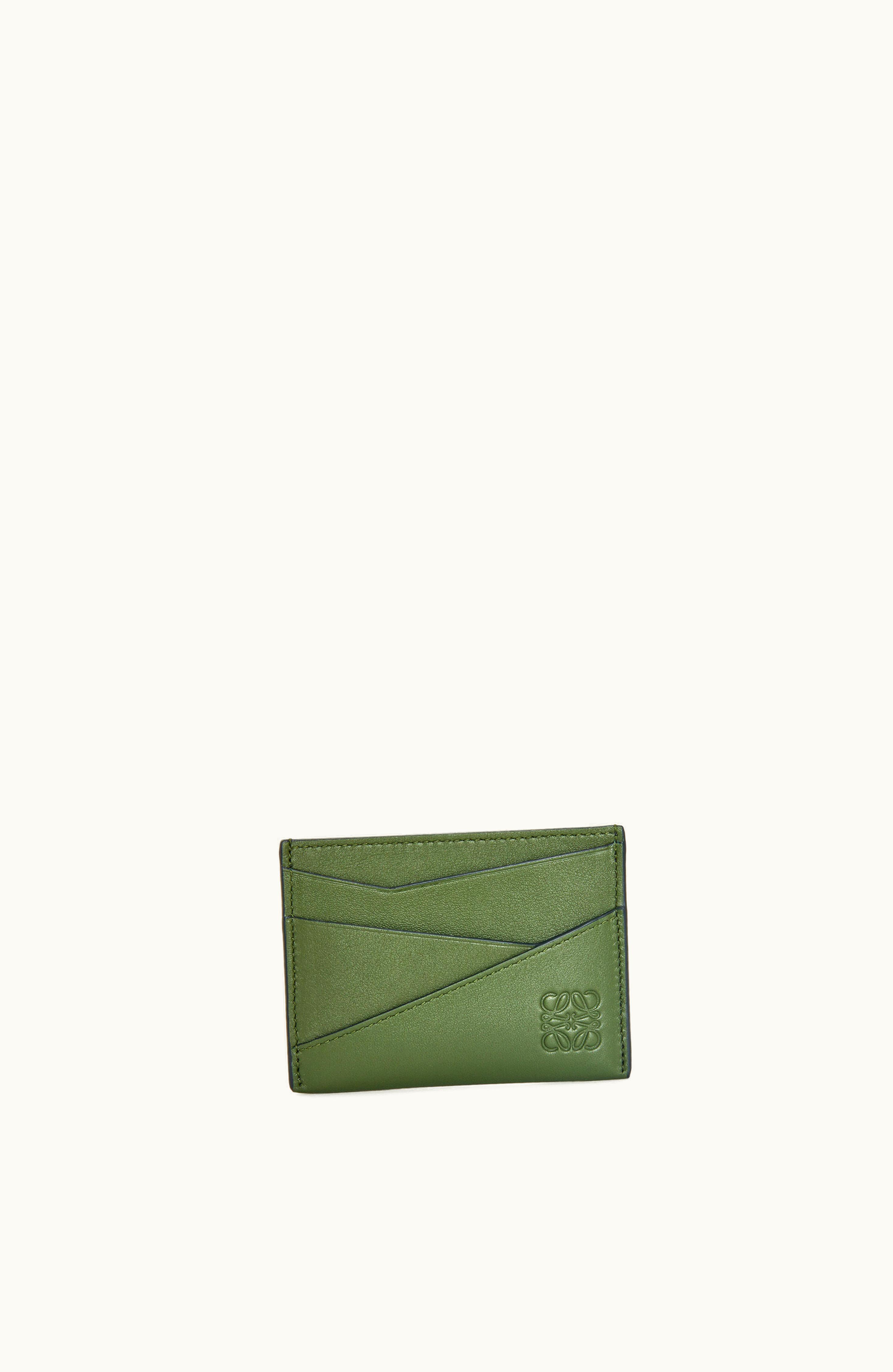 Loewe Loewe Puzzle Plain Cardholder In Classic Calfskin Hunter Green
