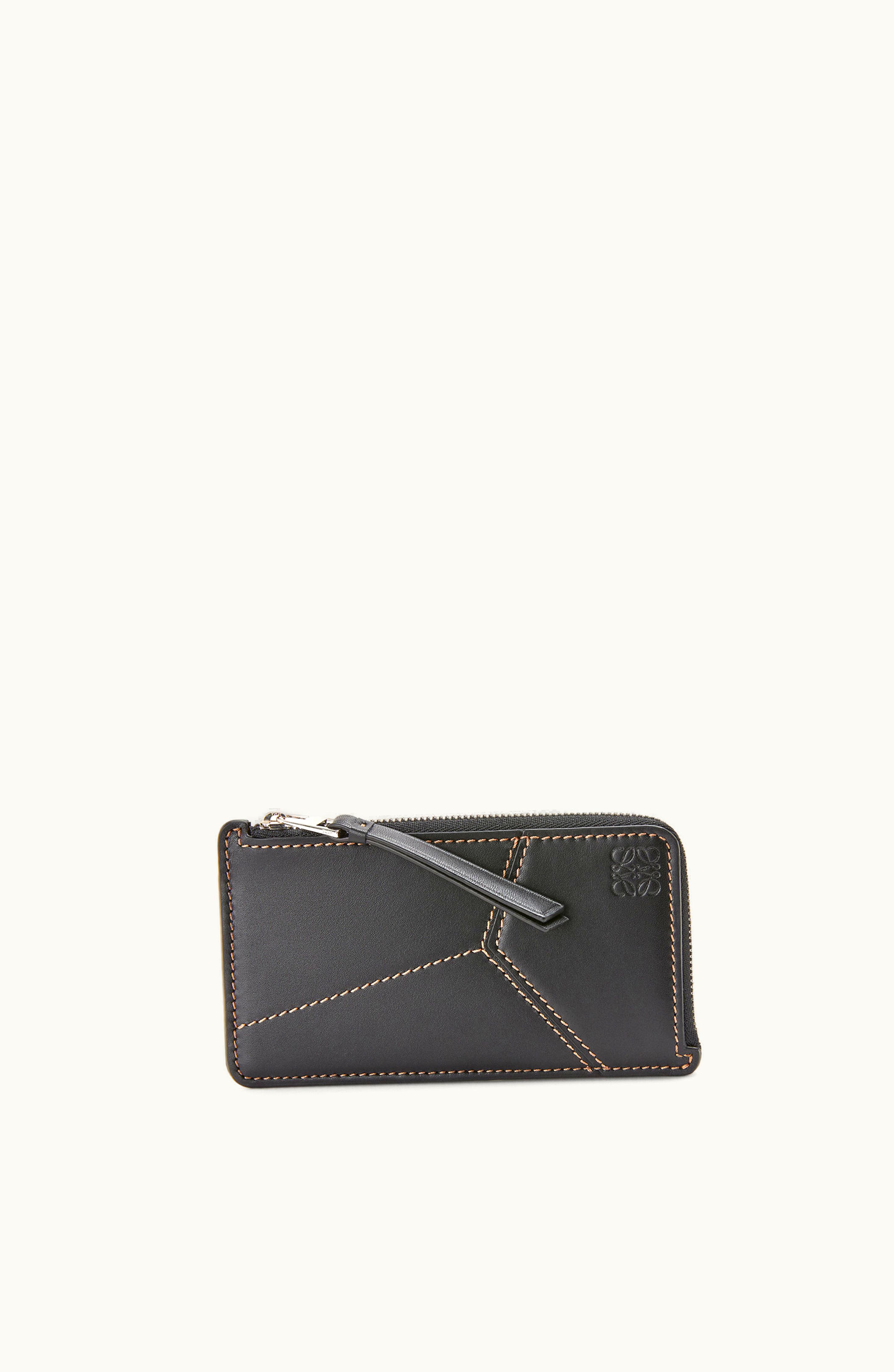 Loewe Loewe Puzzle Stitches Coin Cardholder In Smooth Calfskin Black
