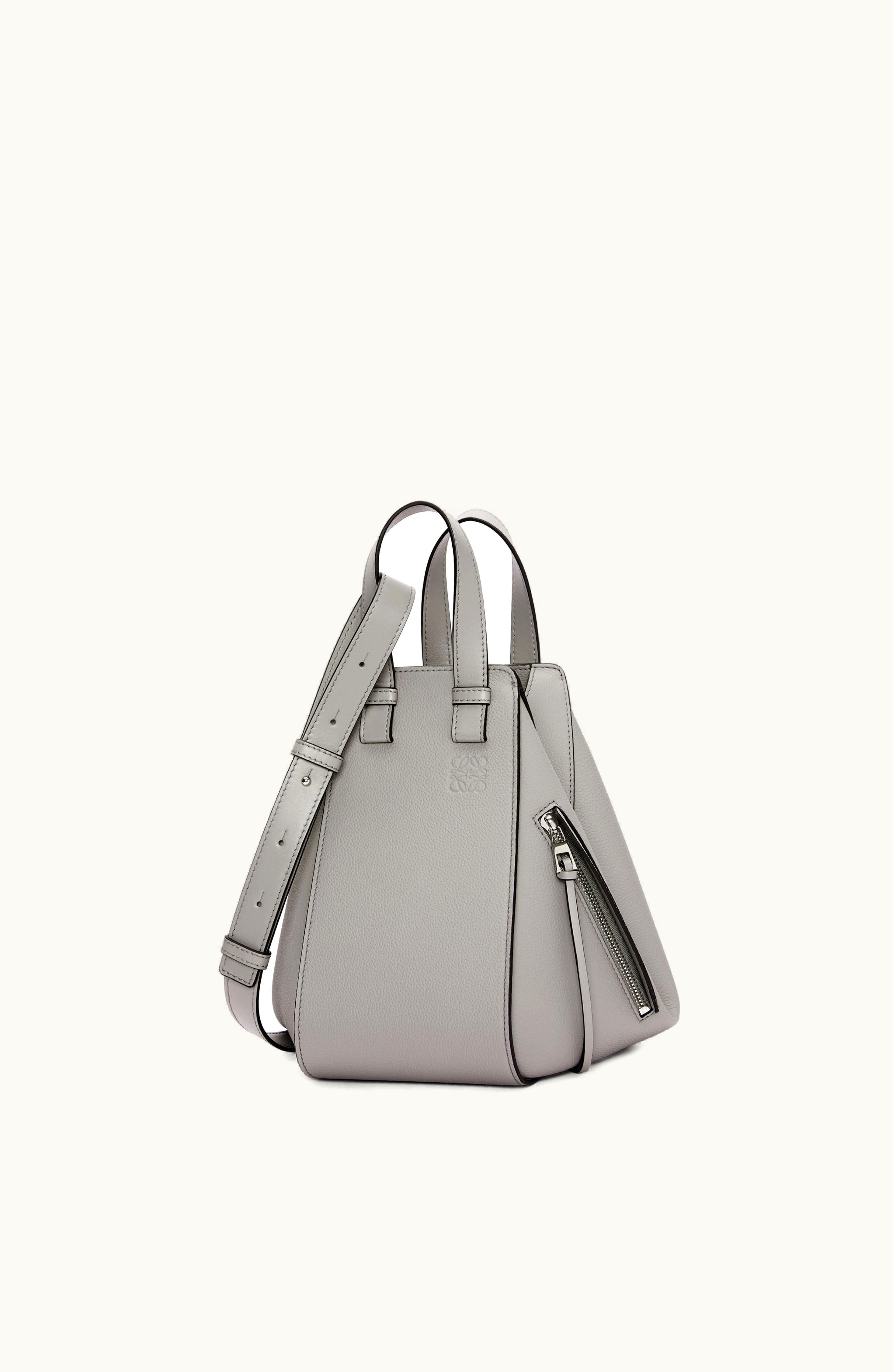 Loewe Loewe Small Hammock Bag In Soft Grained Calfskin Pearl Grey