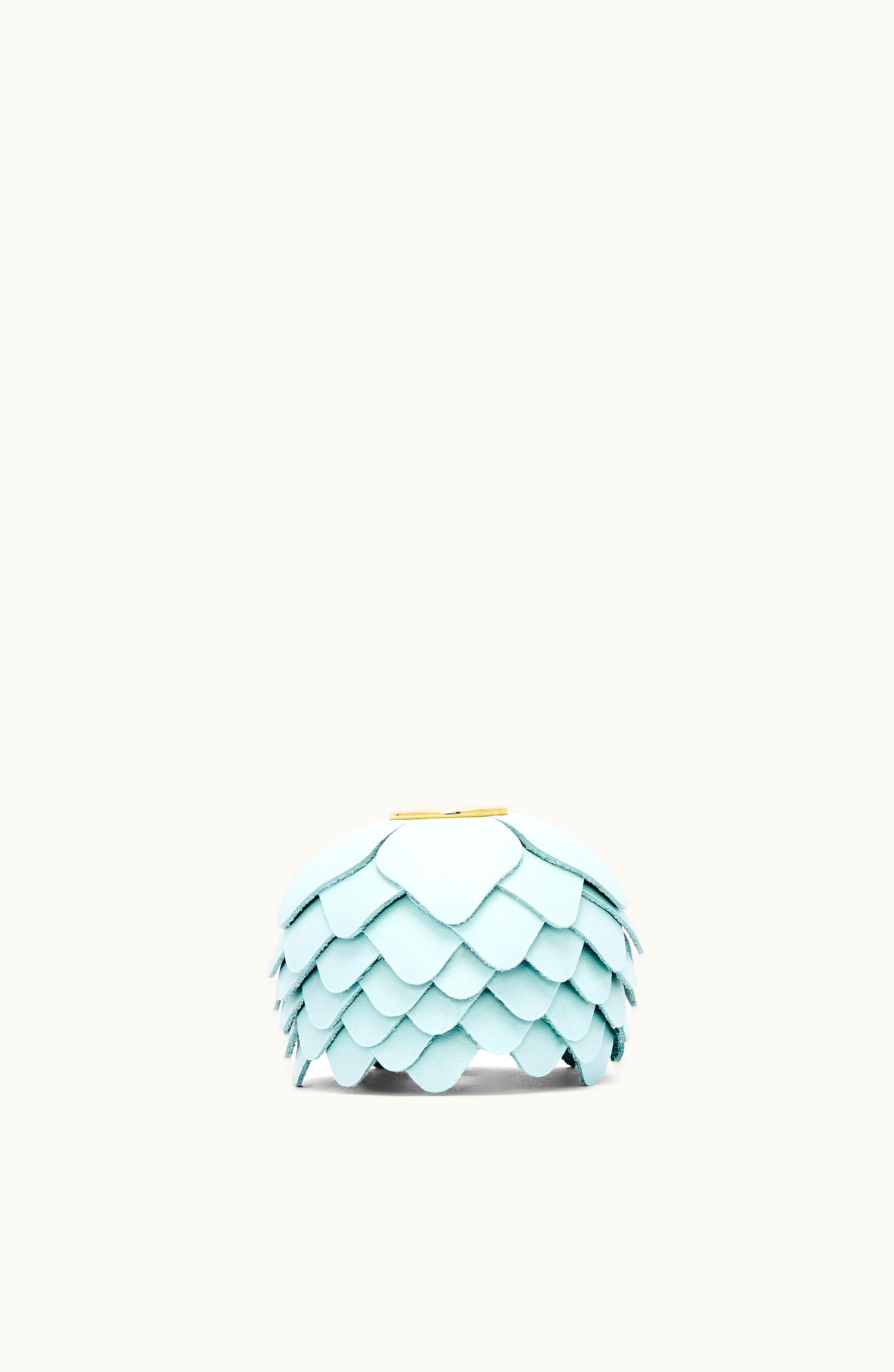 Loewe Loewe Small Flower Charm In Calfskin And Brass Blue Iceberg