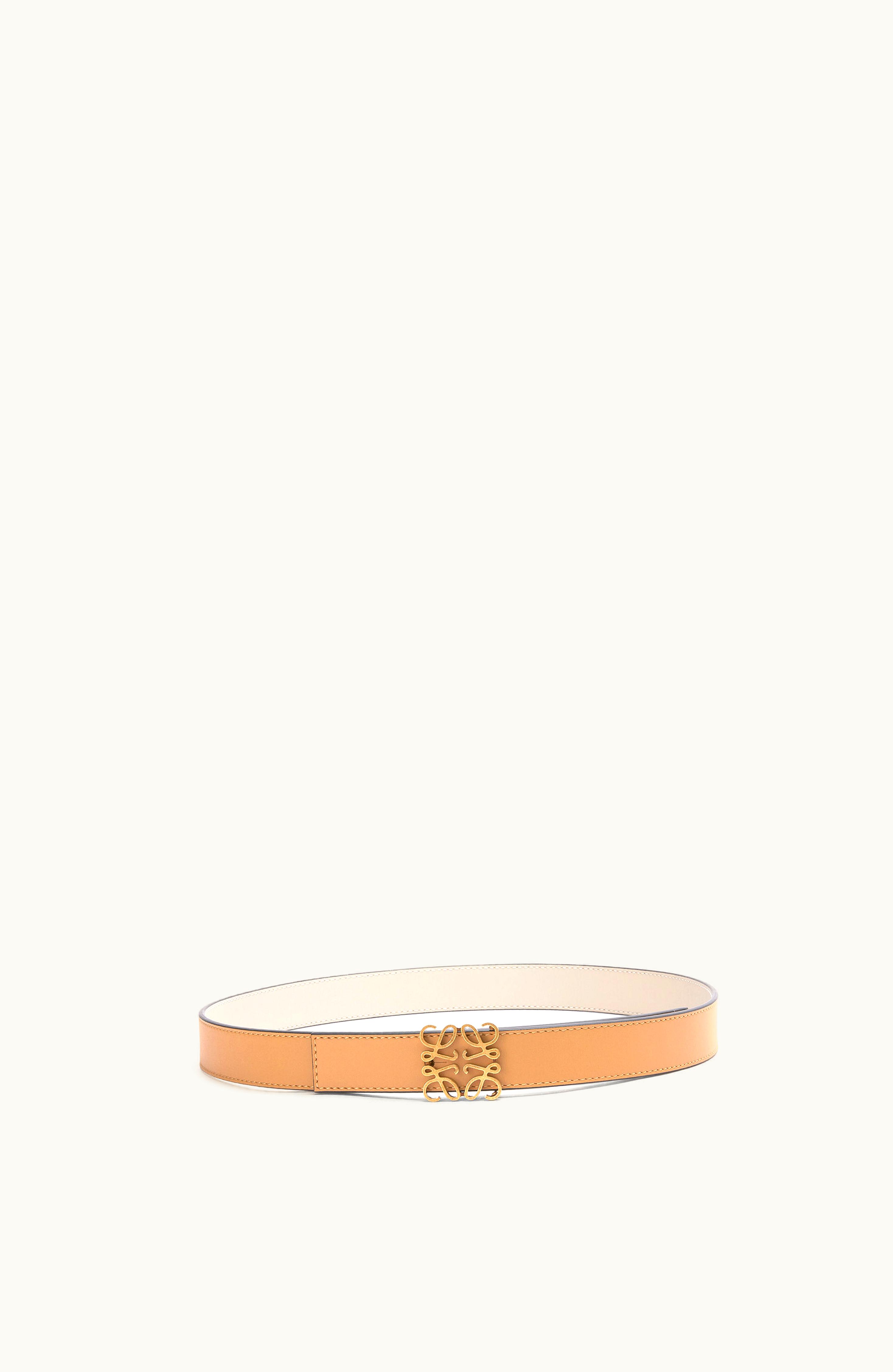 Loewe Loewe Reversible Anagram Belt In Smooth Calfskin Warm Desert / Light Oat / Bronze