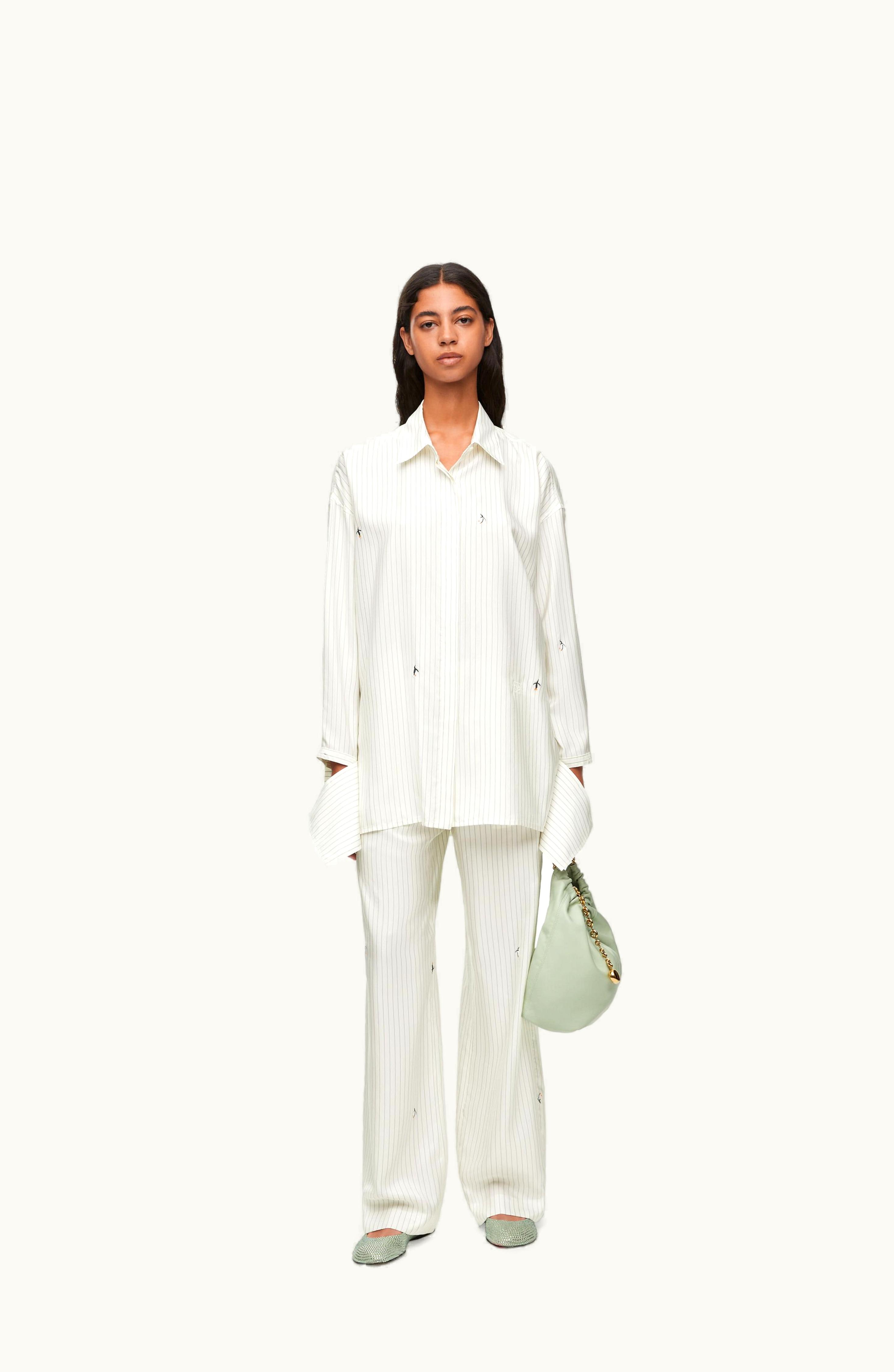 Loewe Loewe Shirt In Silk And Cotton White / Grey / Multicolor