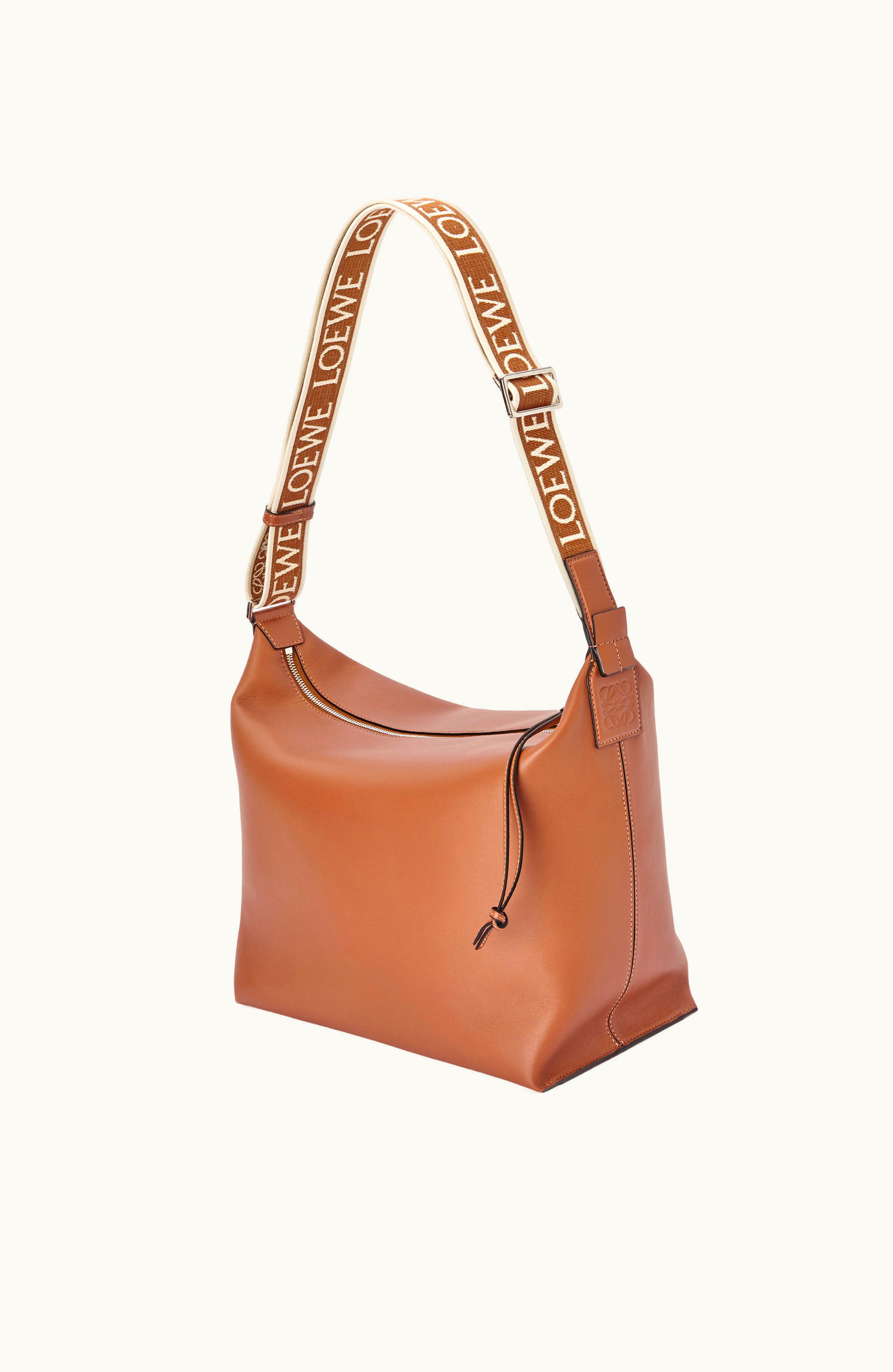 Loewe Loewe Cubi Crossbody Bag In Supple Smooth Calfskin And Jacquard Tan